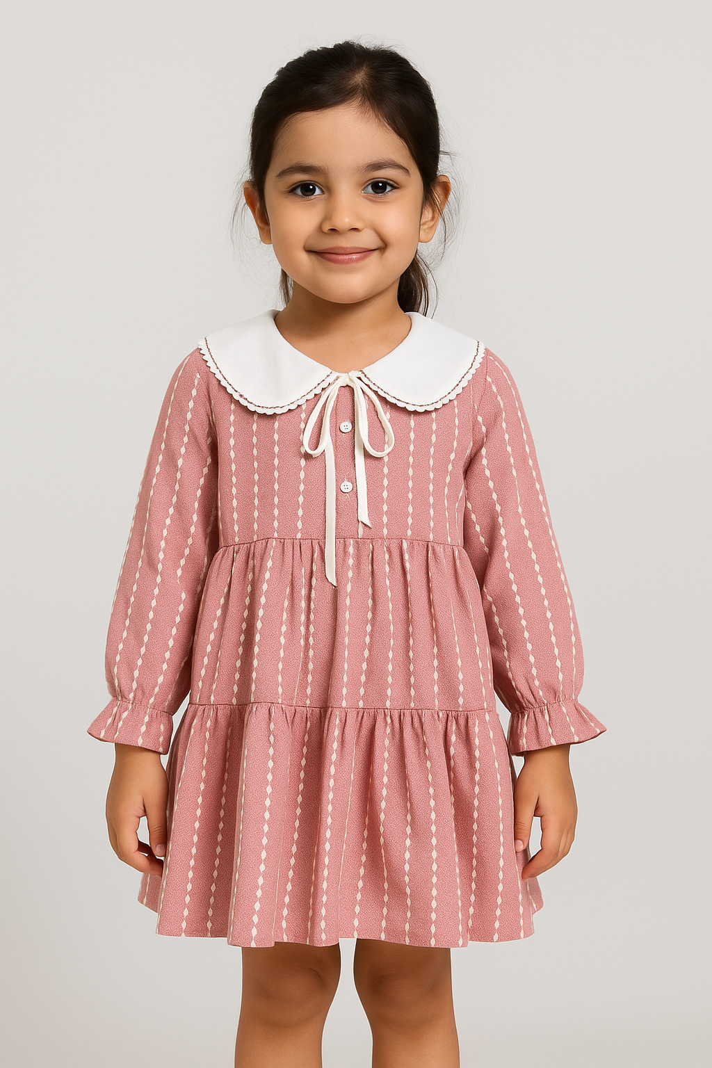 Girls Imported Soft Cotton Red And White Check Frock