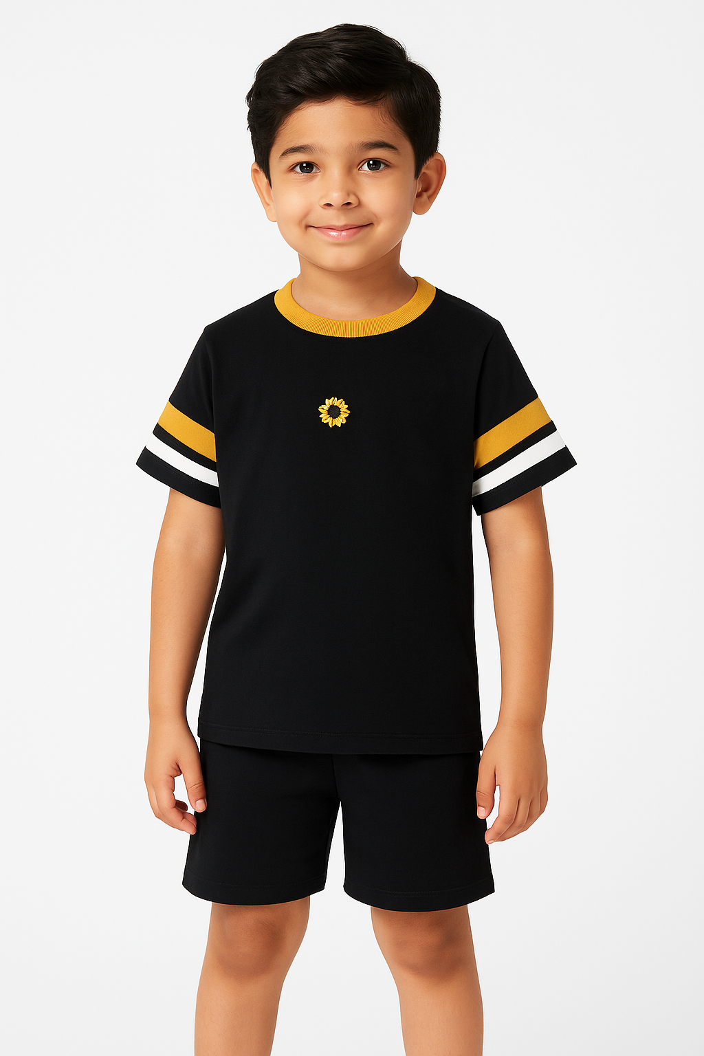 Kids Imported Cotton Cut & Sew Black Suit