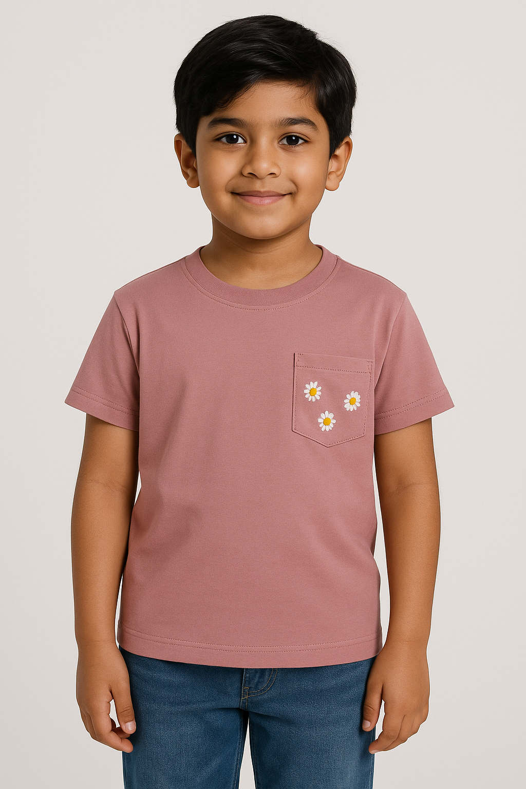 Kids 100% Imported Soft Lycra Cotton Pink T-Shirt