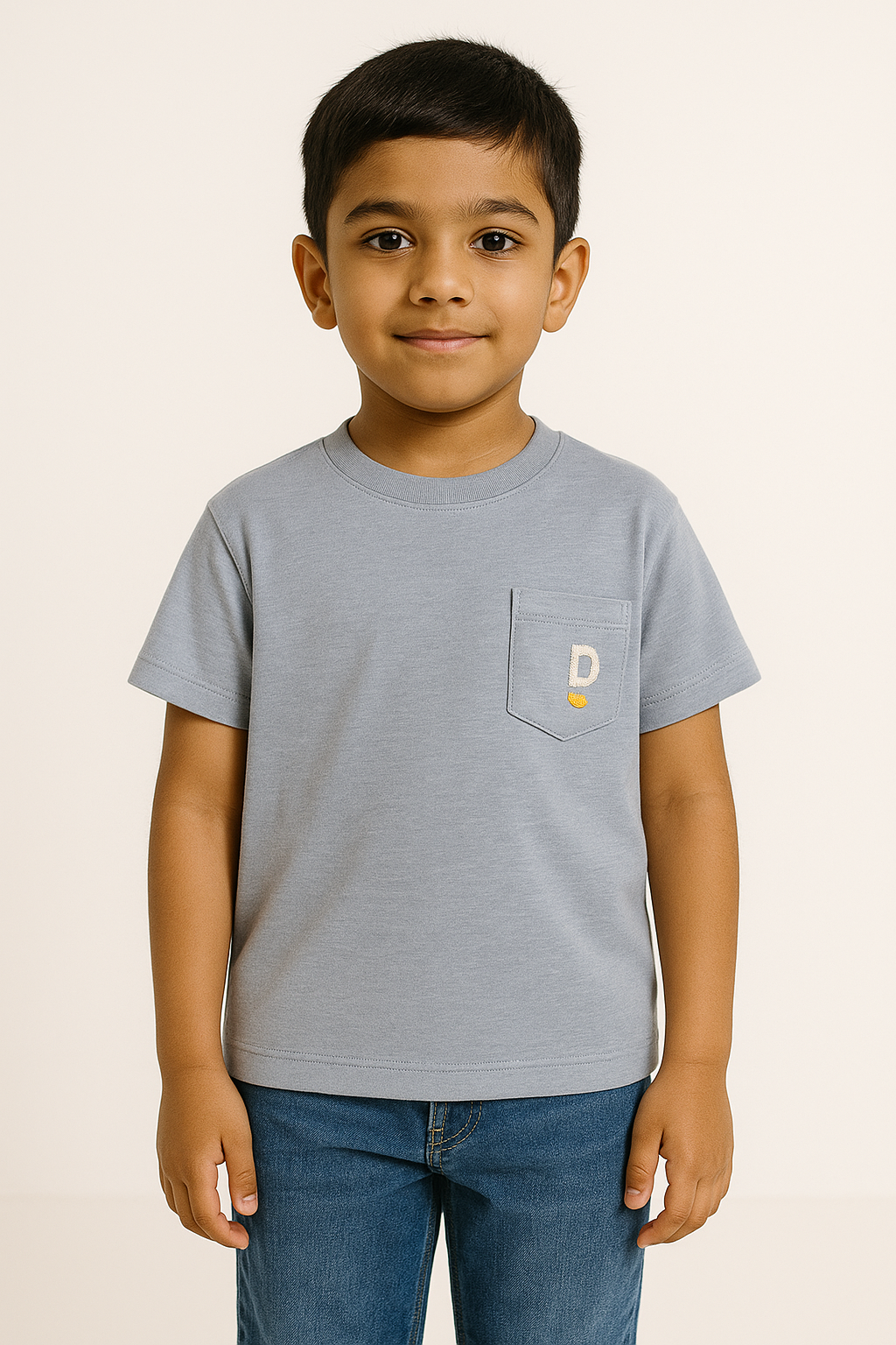 Kids 100% Imported Soft Lycra Cotton Grey T-Shirt
