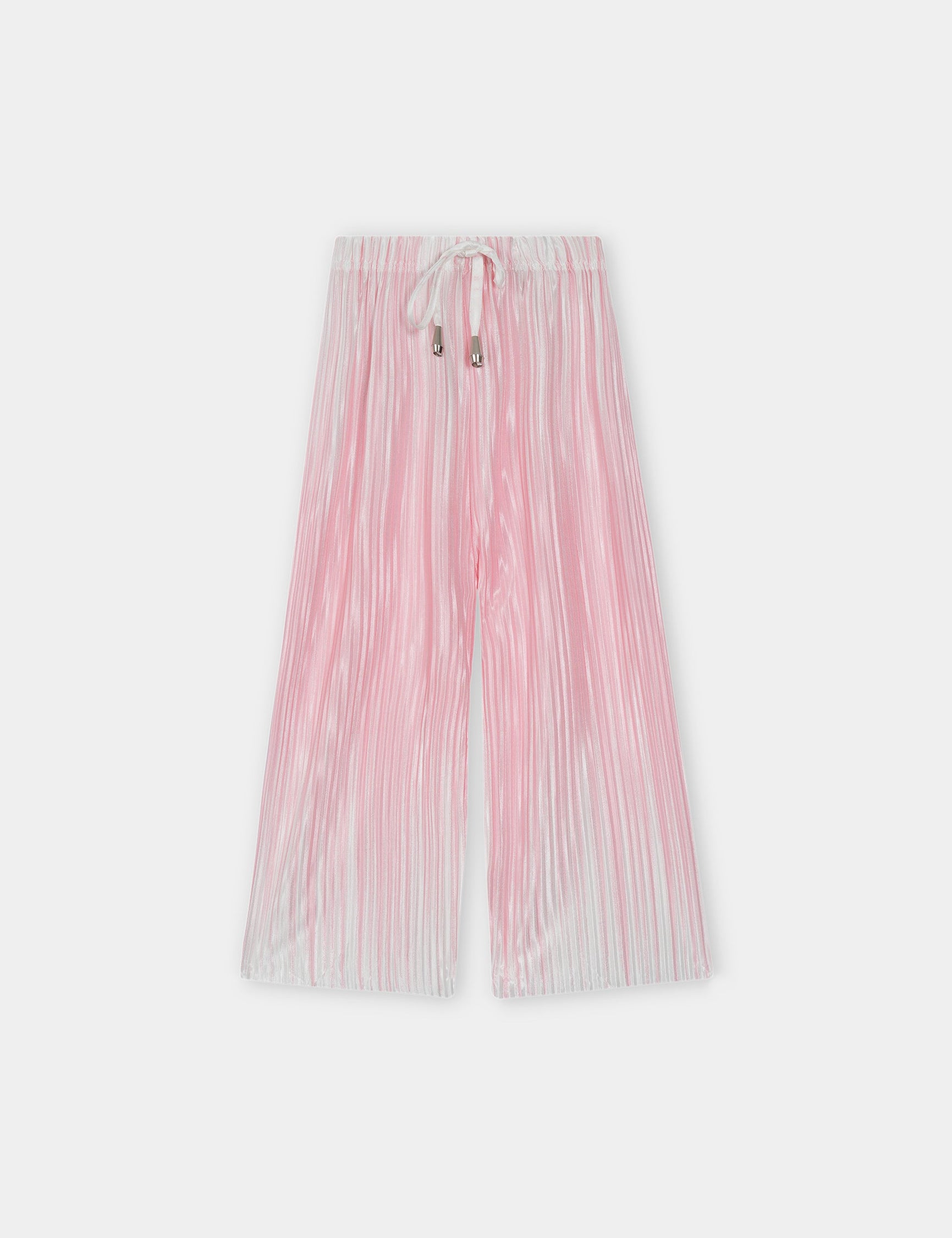 Girls Imported Pleated Pink And White Trousers(size 5 years to 12years)