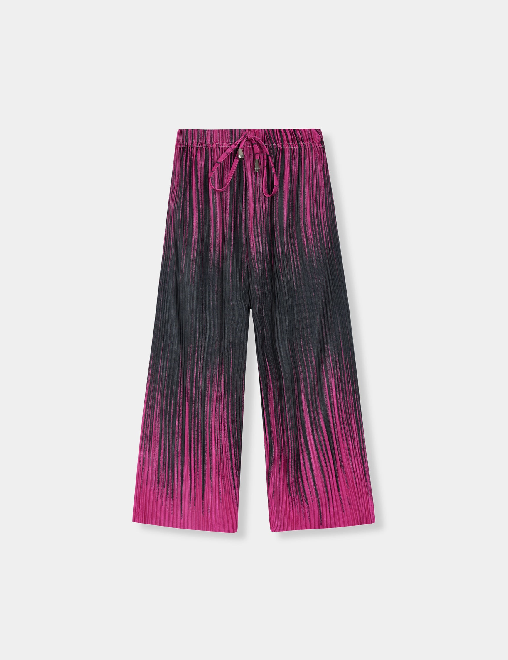 Girls Imported Pleated Pink And Black Trousers