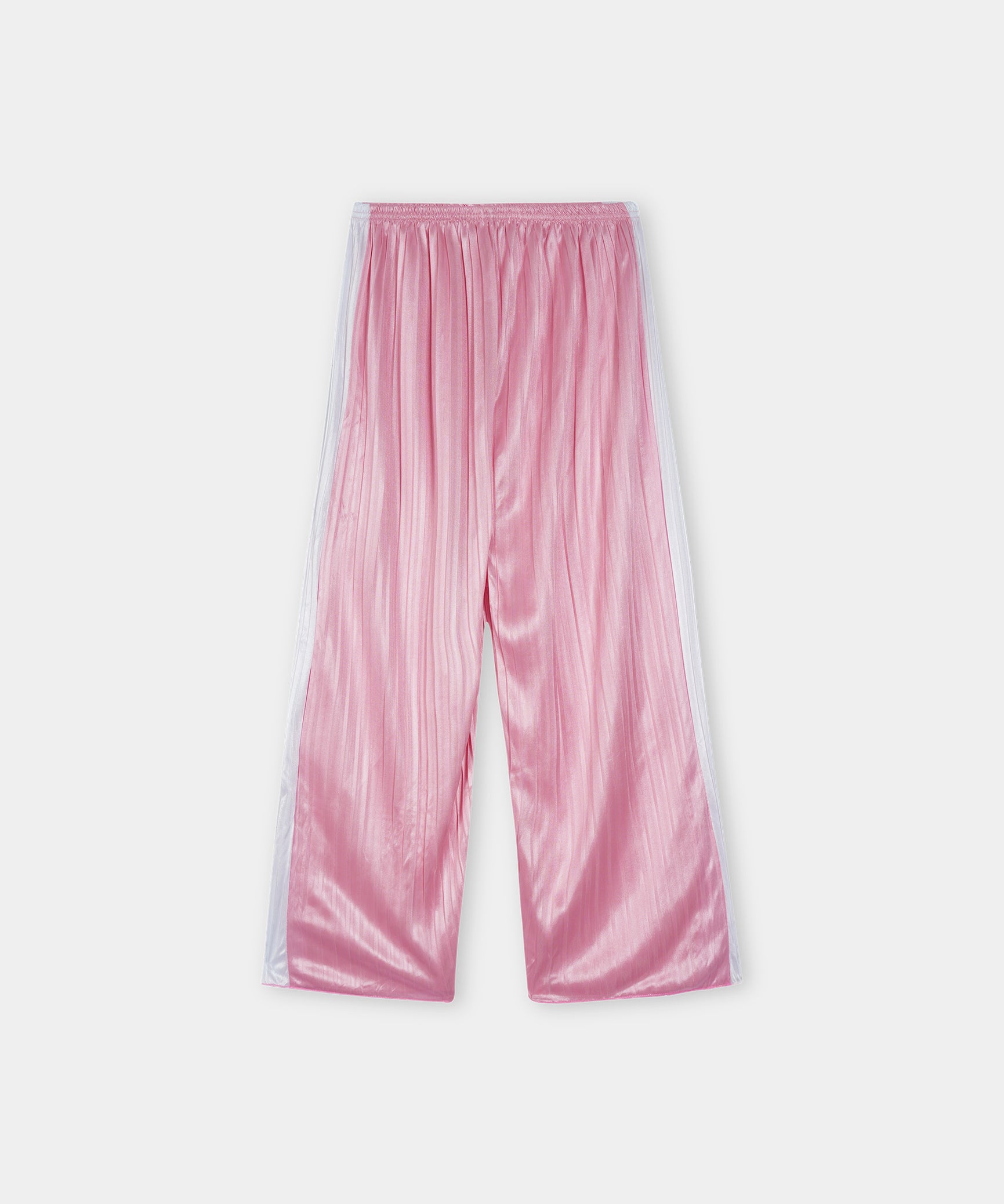 Girls Imported Linen Cotton Pink And White Stripe Trouser