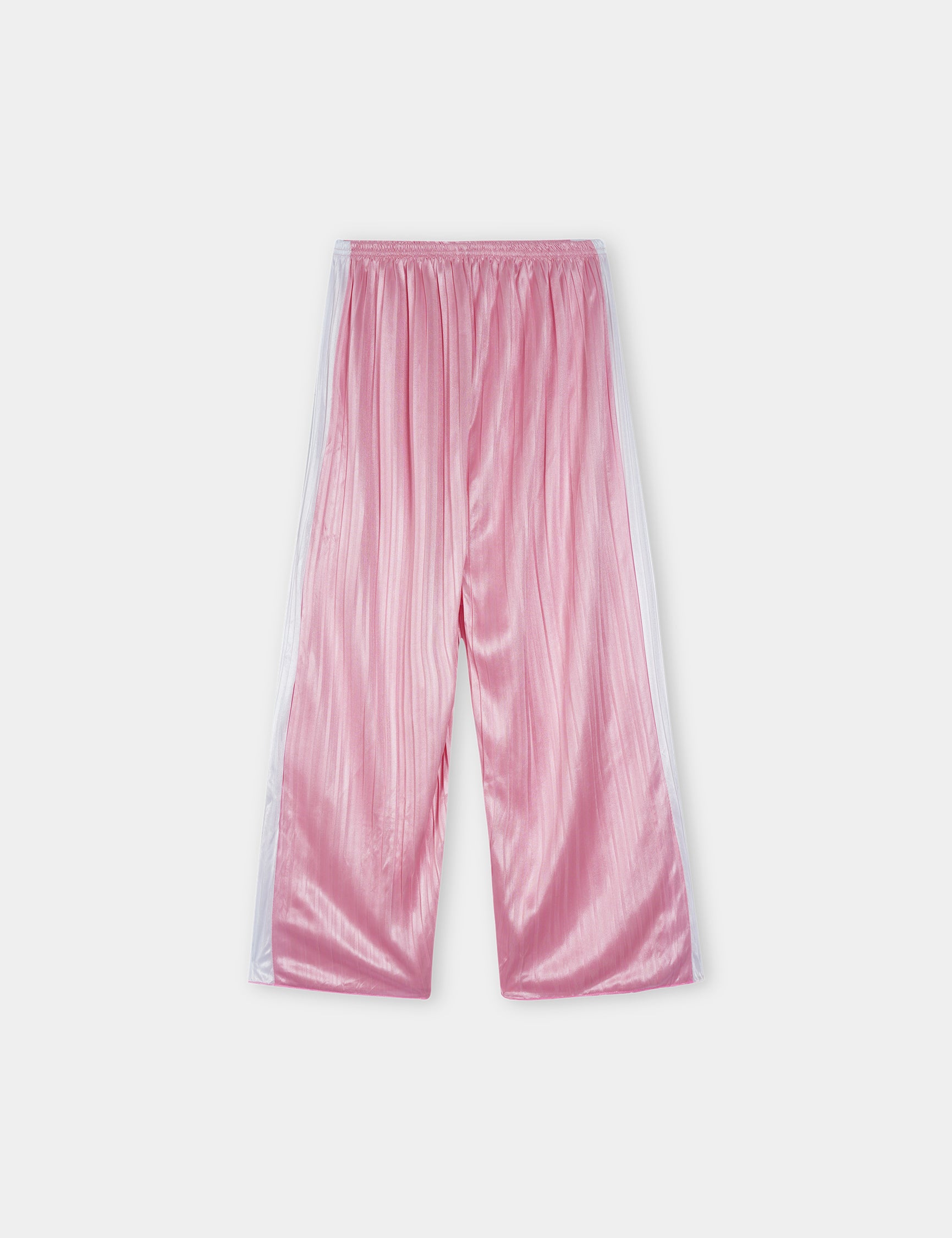 Girls Imported Linen Cotton Pink And White Stripe Trouser