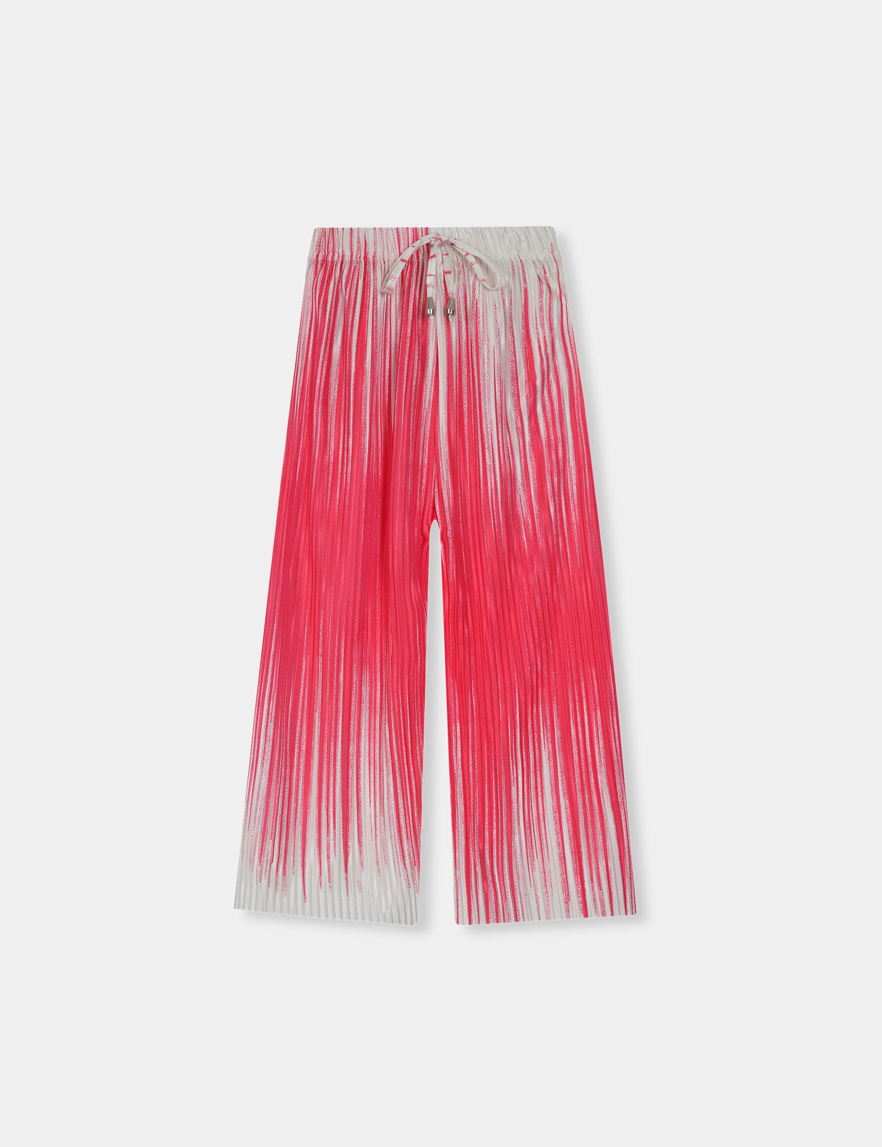 Girls Imported Pleated Red And white Trousers