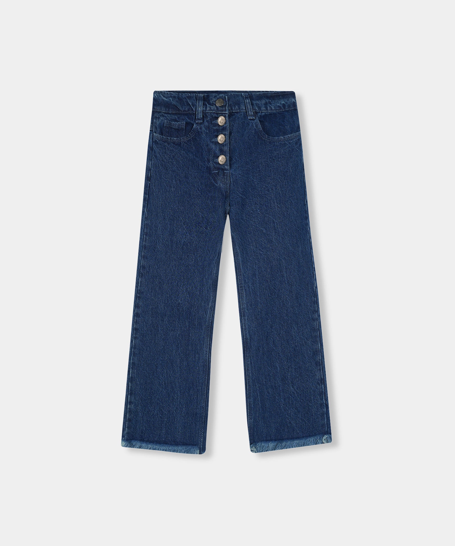 Girls Imported Denim Navy Blue Stretch Flared Jeans