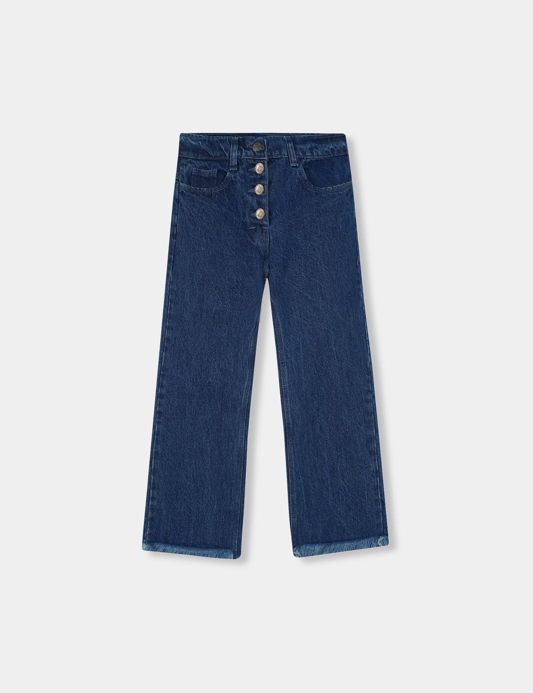 Girls Imported Denim Navy Blue Stretch Flared Jeans