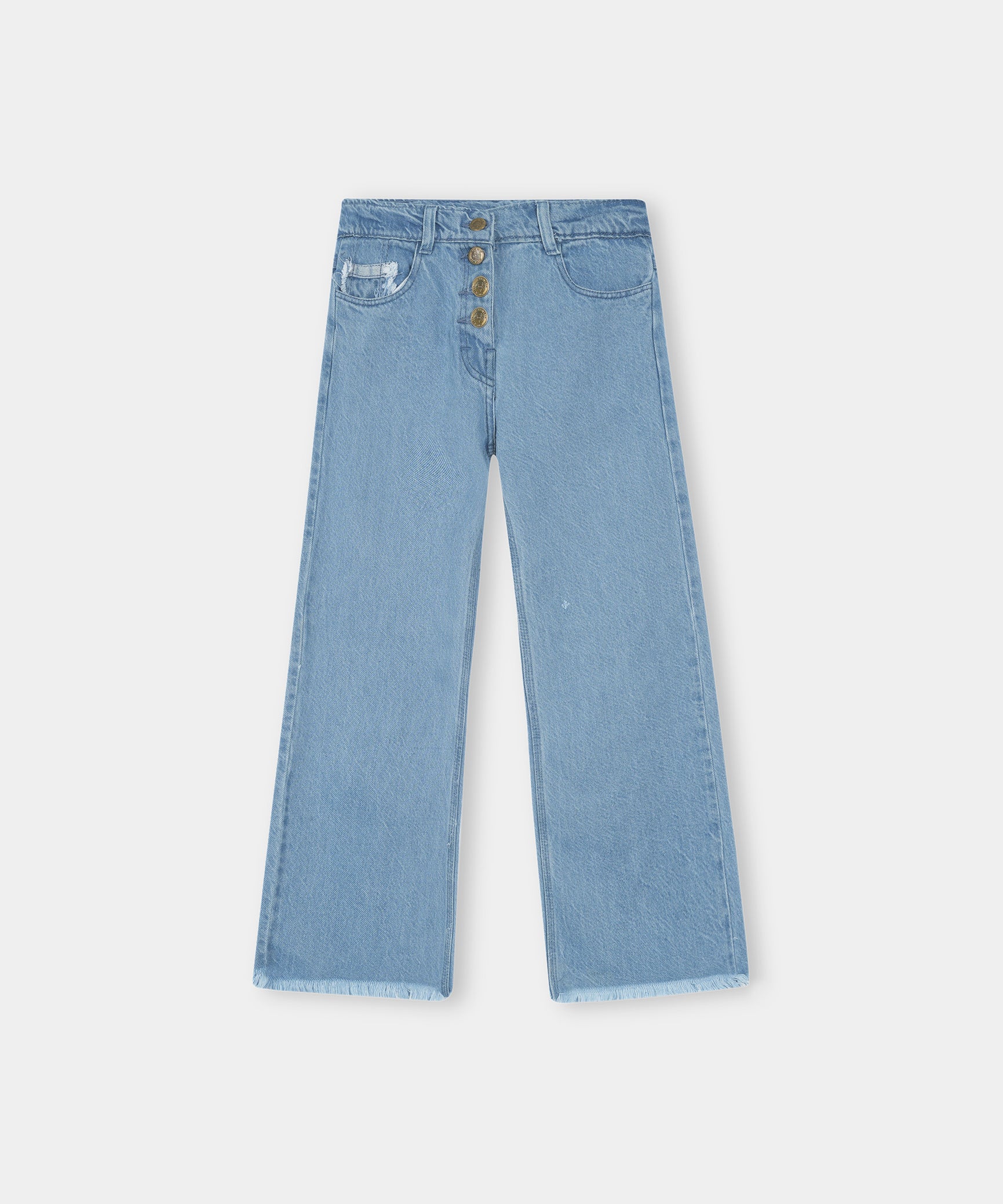 Girls Imported Denim Sky Blue Stretch Flared Jeans