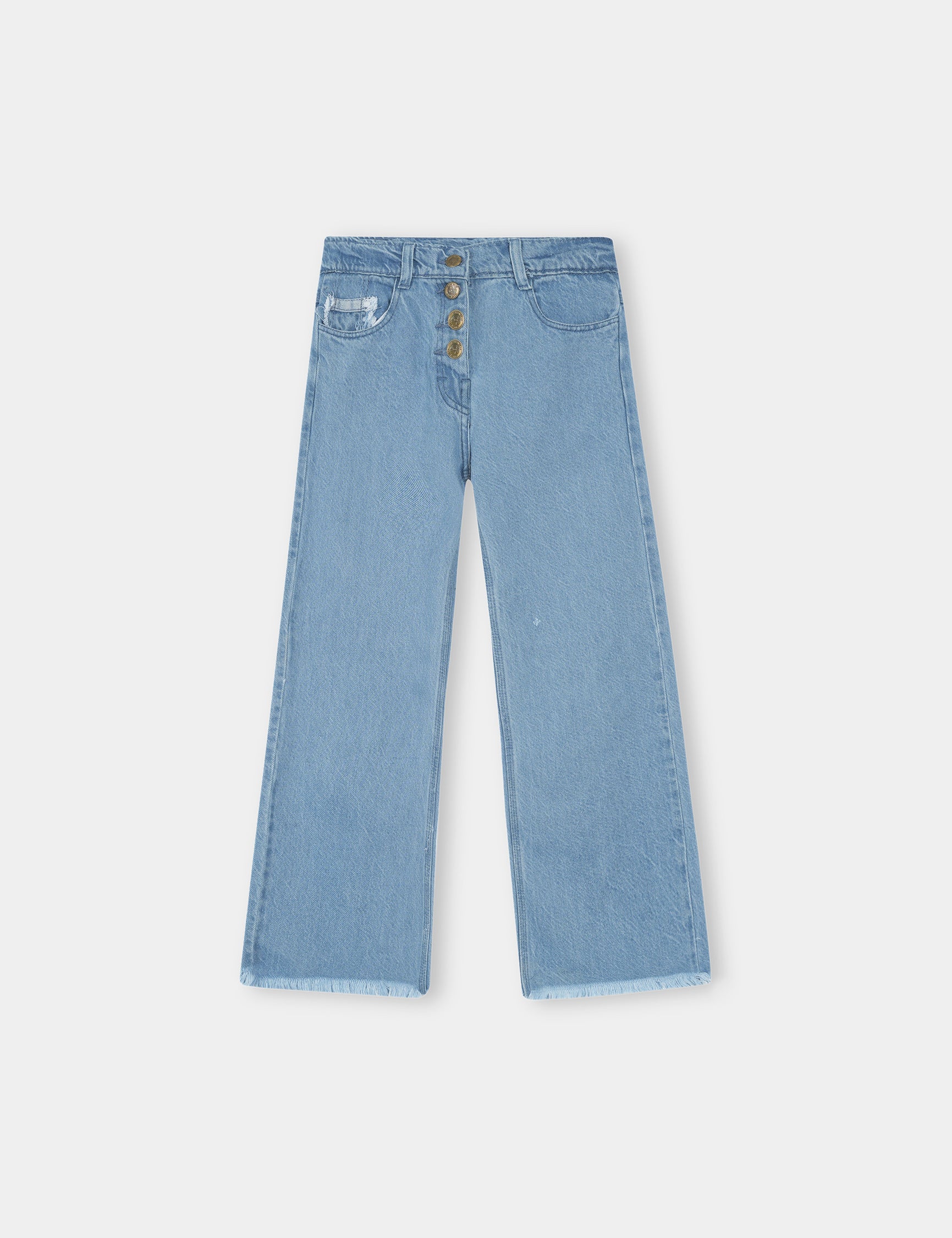 Girls Imported Denim Sky Blue Stretch Flared Jeans