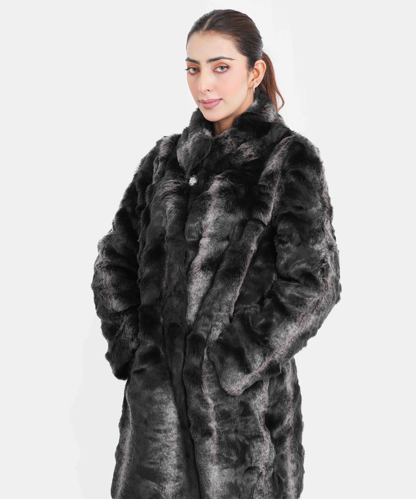 Women Imported Russian Fluffy Long Coat