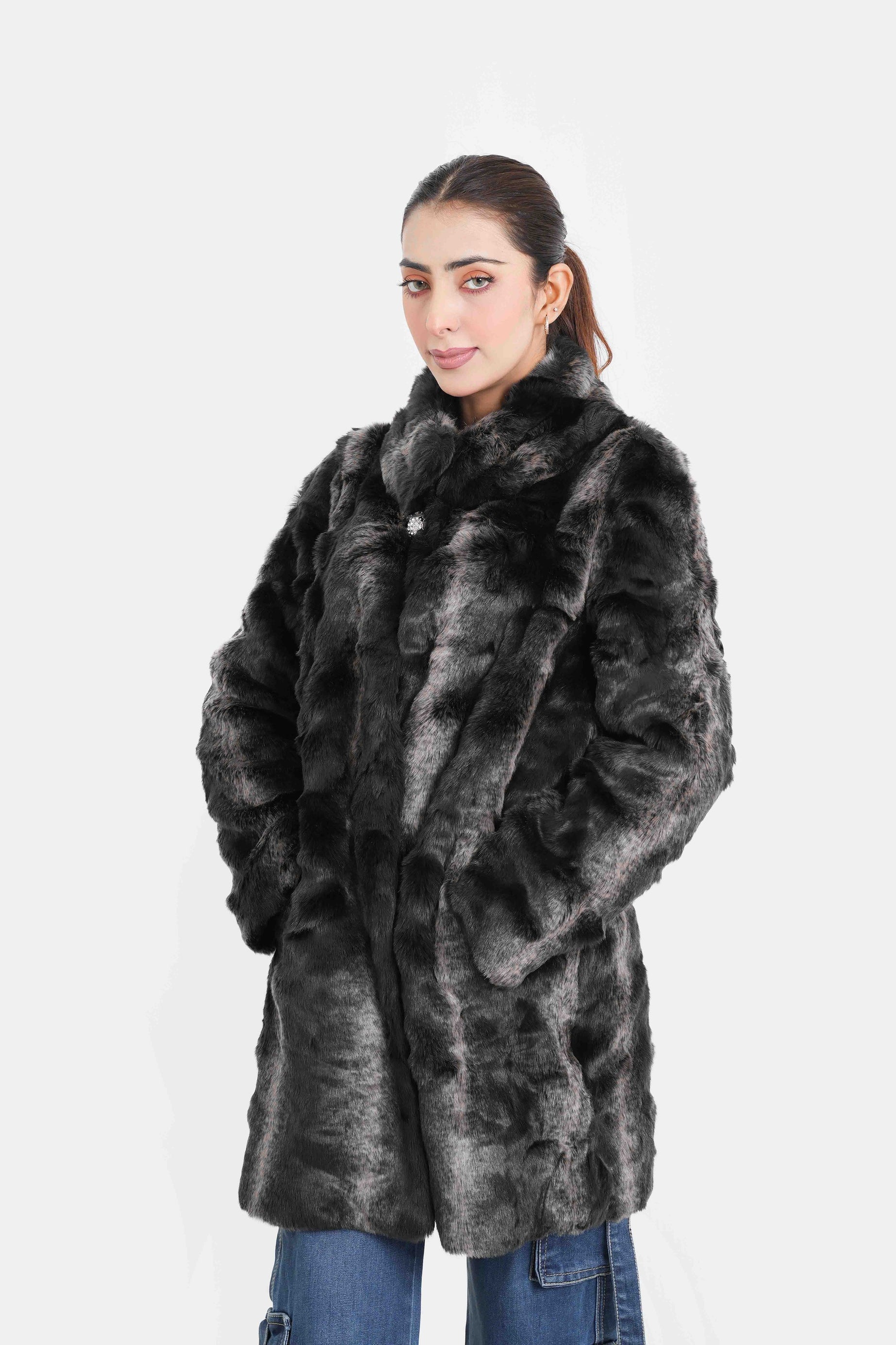 Imported Women Russian Fluffy Long Coat