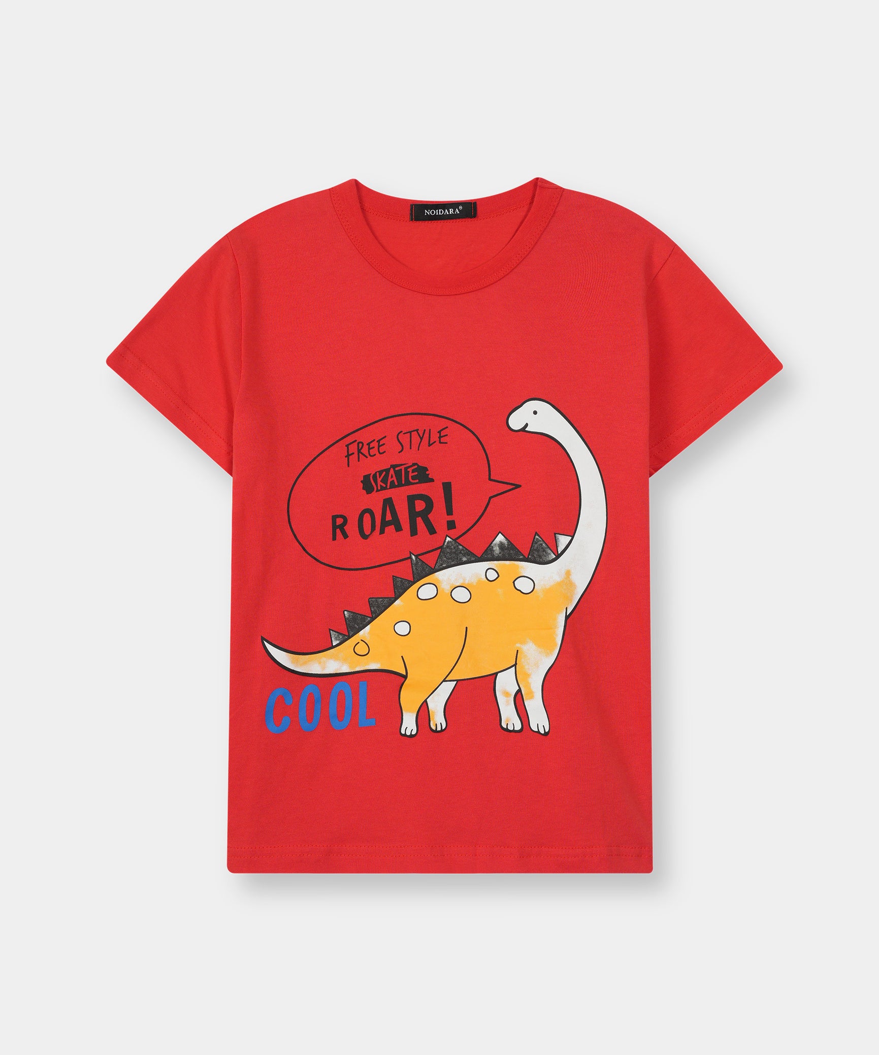 Boys 100% Imported Soft Cotton Red Graphics Printed T-Shirt