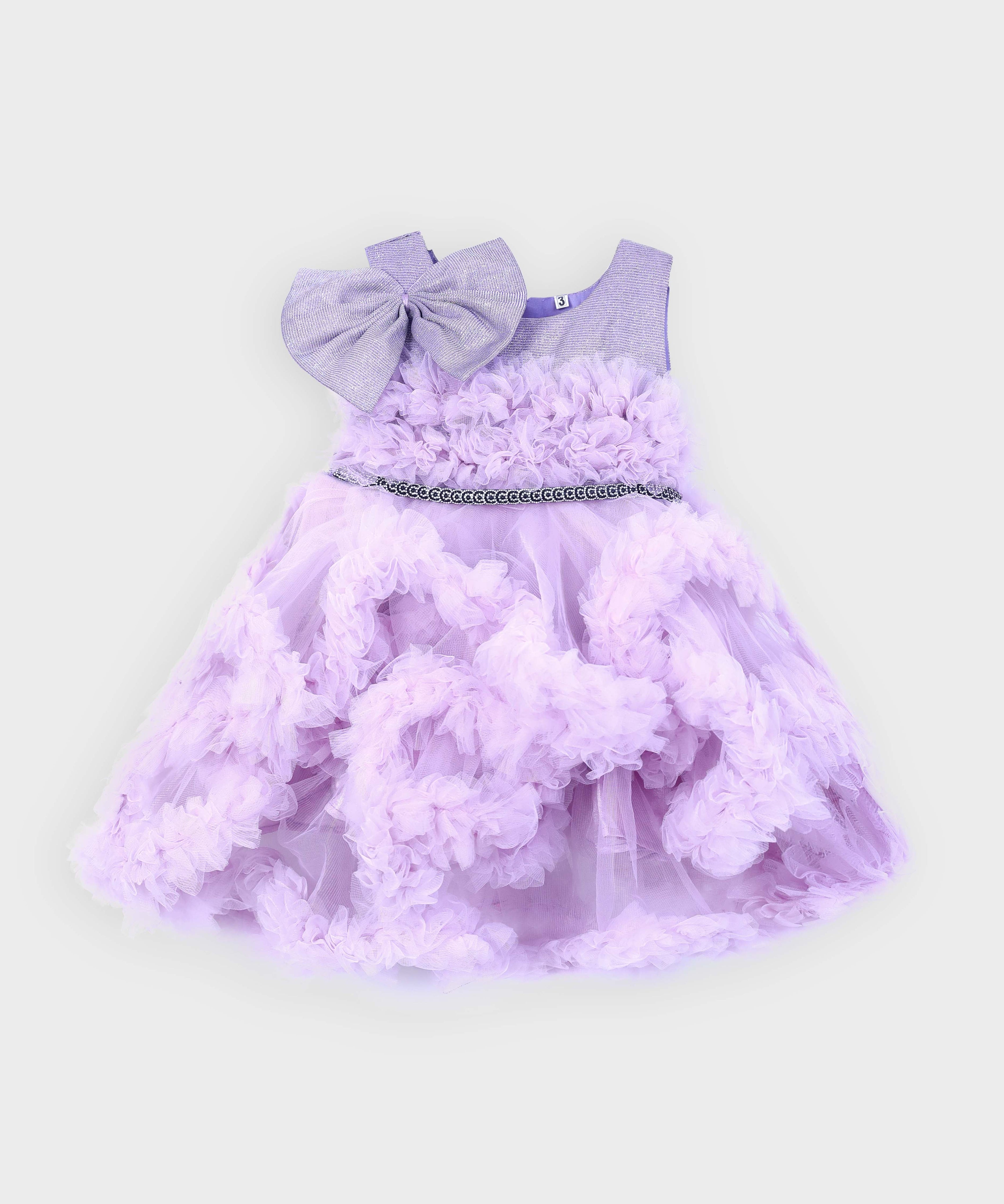 Girls Premium Quality Fairy Frill Frock With Front Bow