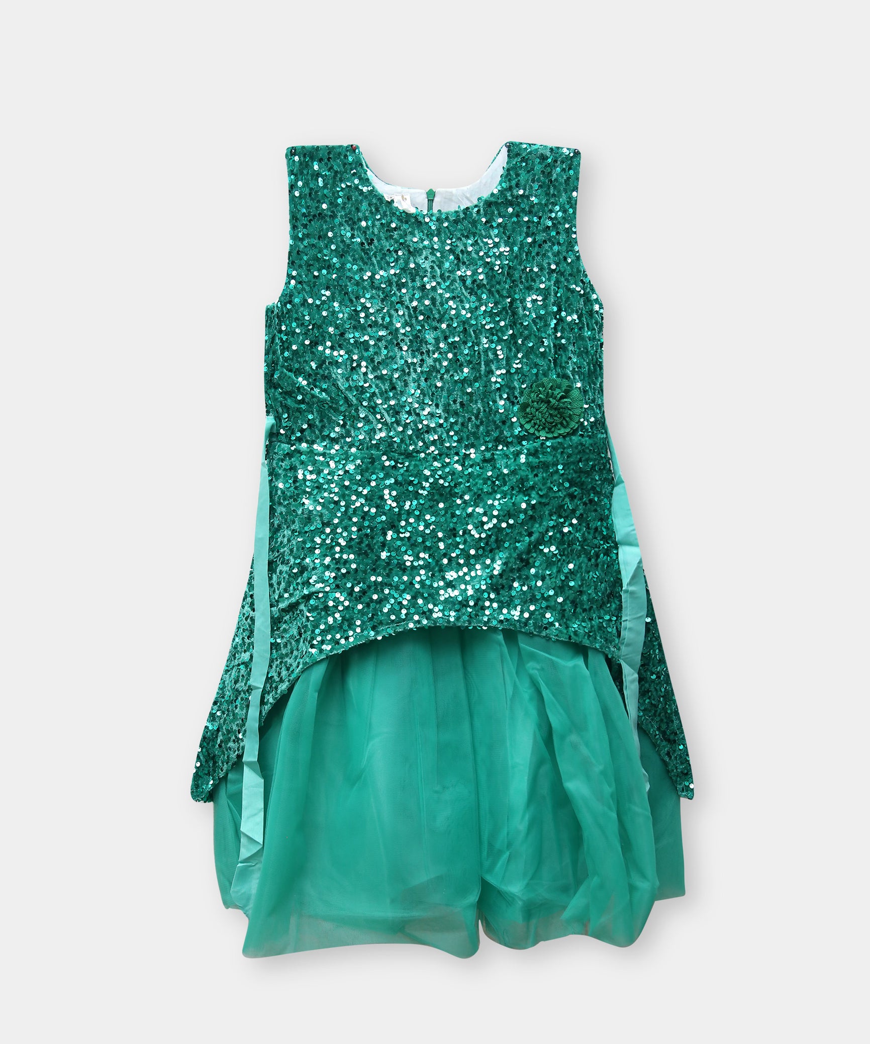 Girls Imported Green Frock Fancy Sequins Beauty