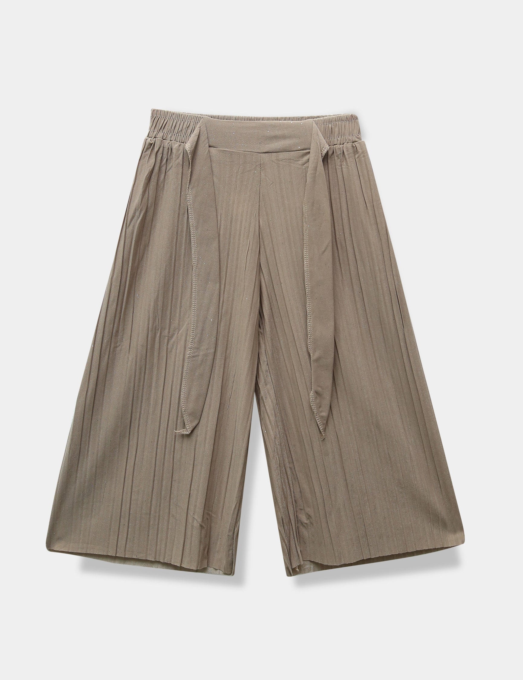 Girls Imported Linen Cotton Brown Bell Bottom Plazo Trouser(size 3 years to 12 years)