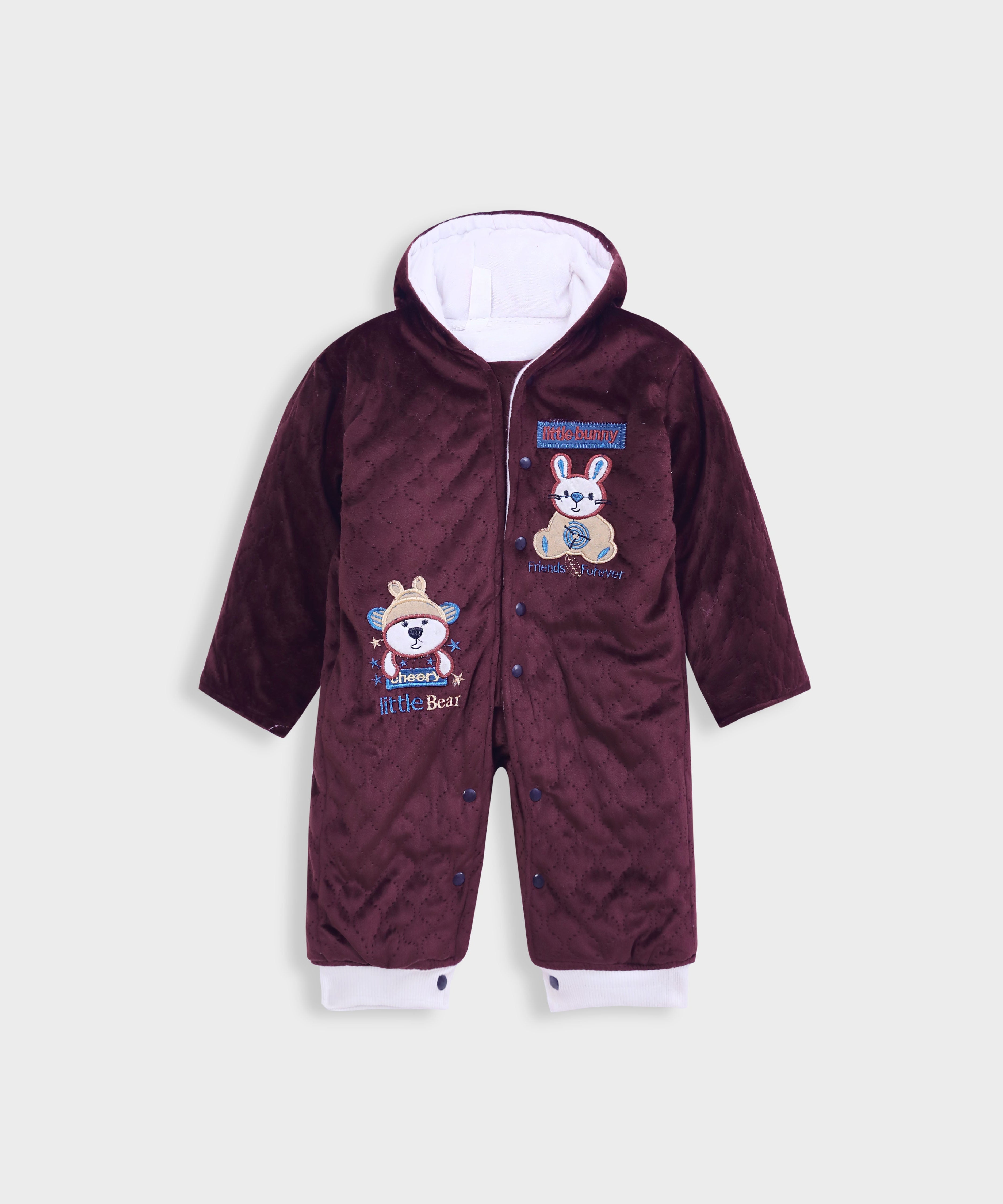 Kids Imported velvet Babies Button Romper