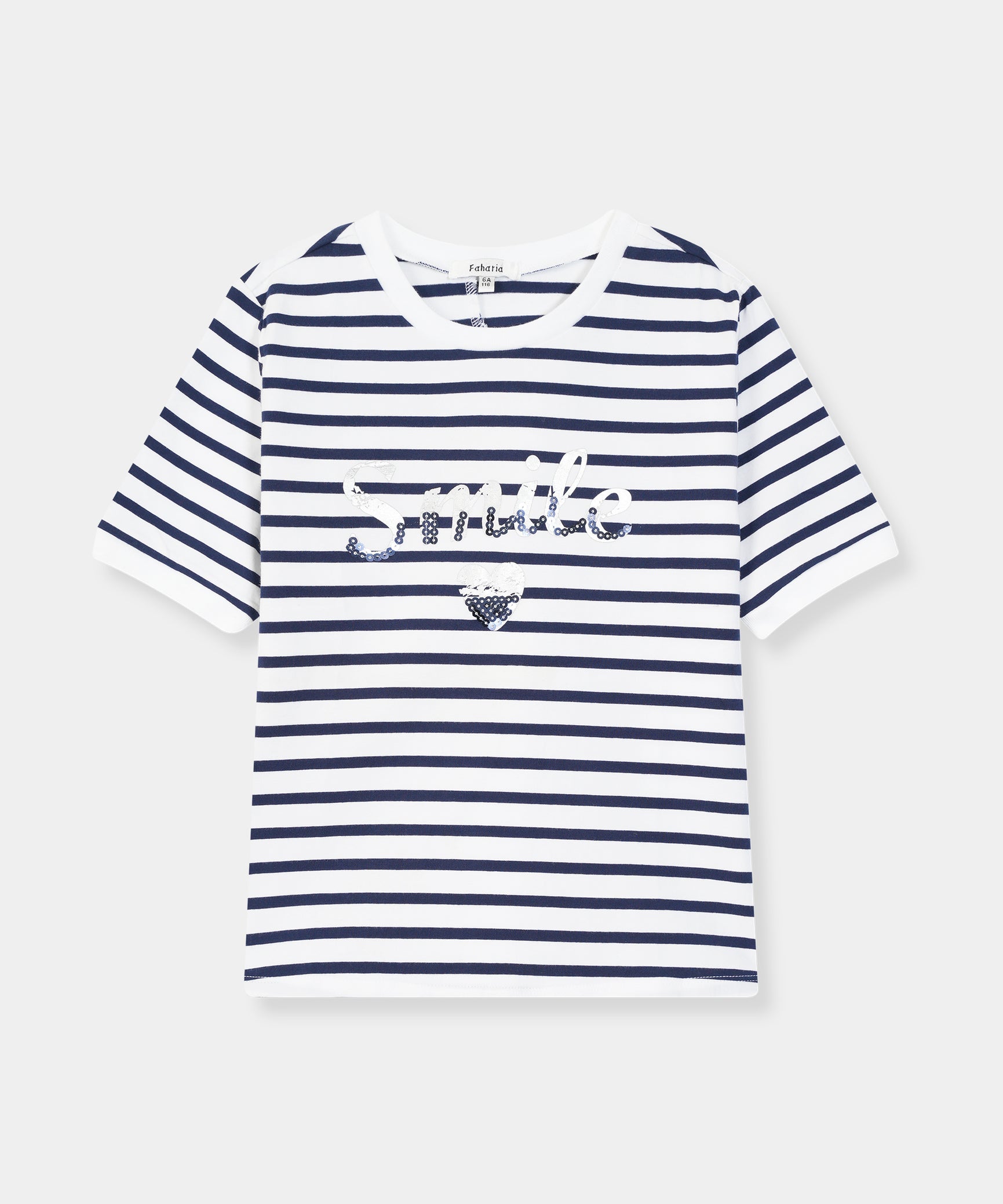 Girls 100% Imported Soft Cotton Black And White Stripe T- Shirt
