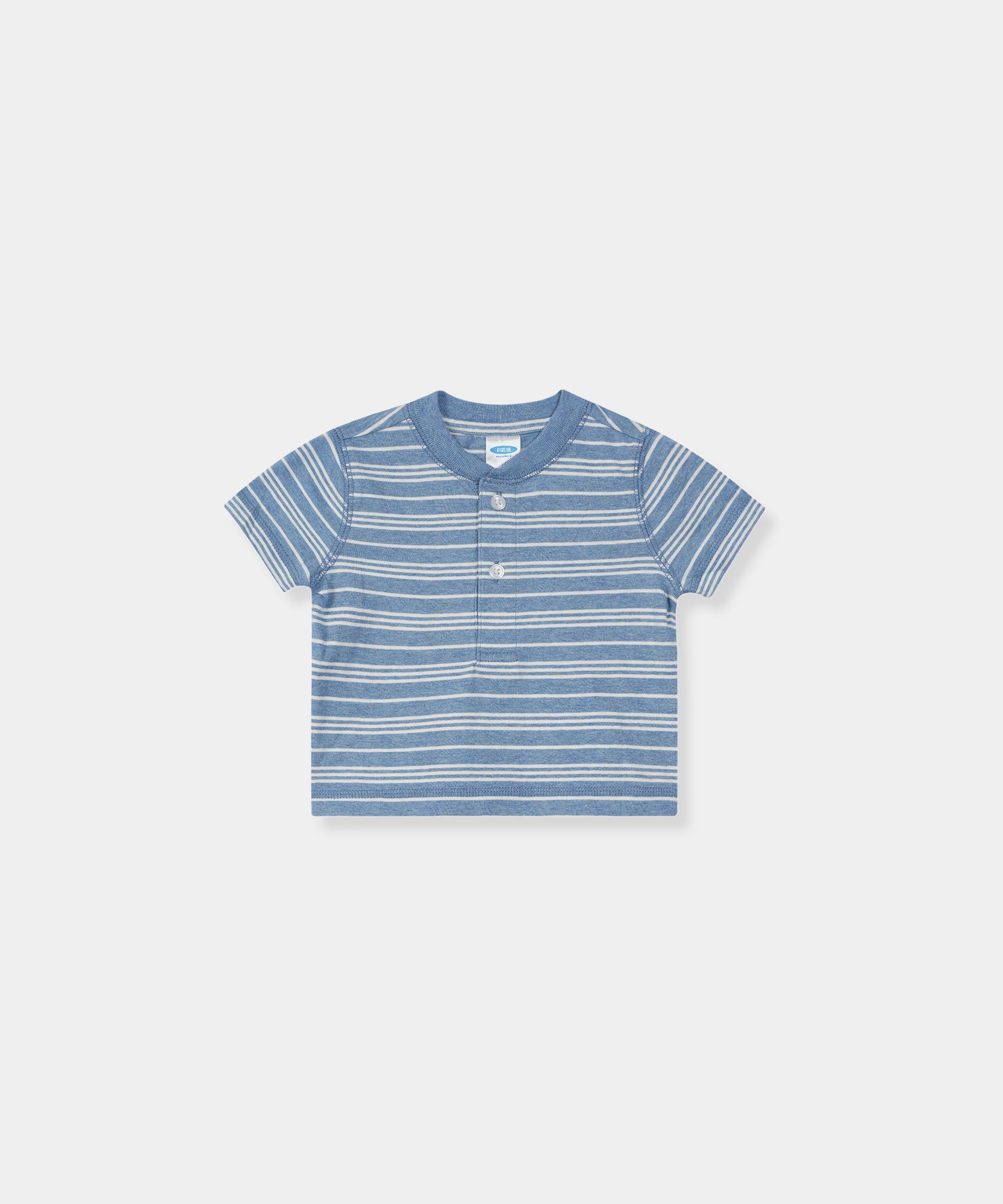 Boys 100% Imported Soft Cotton Blue And White Stripe T-Shirt