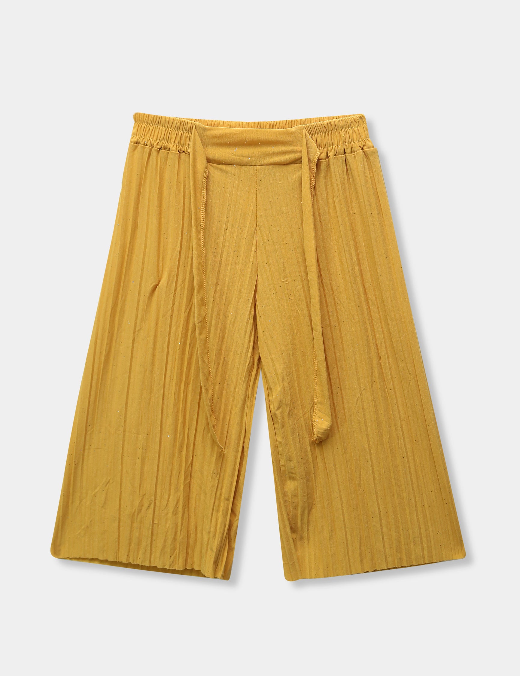 Girls Imported Linen Cotton Mustard Bell Bottom Plazo Trouser