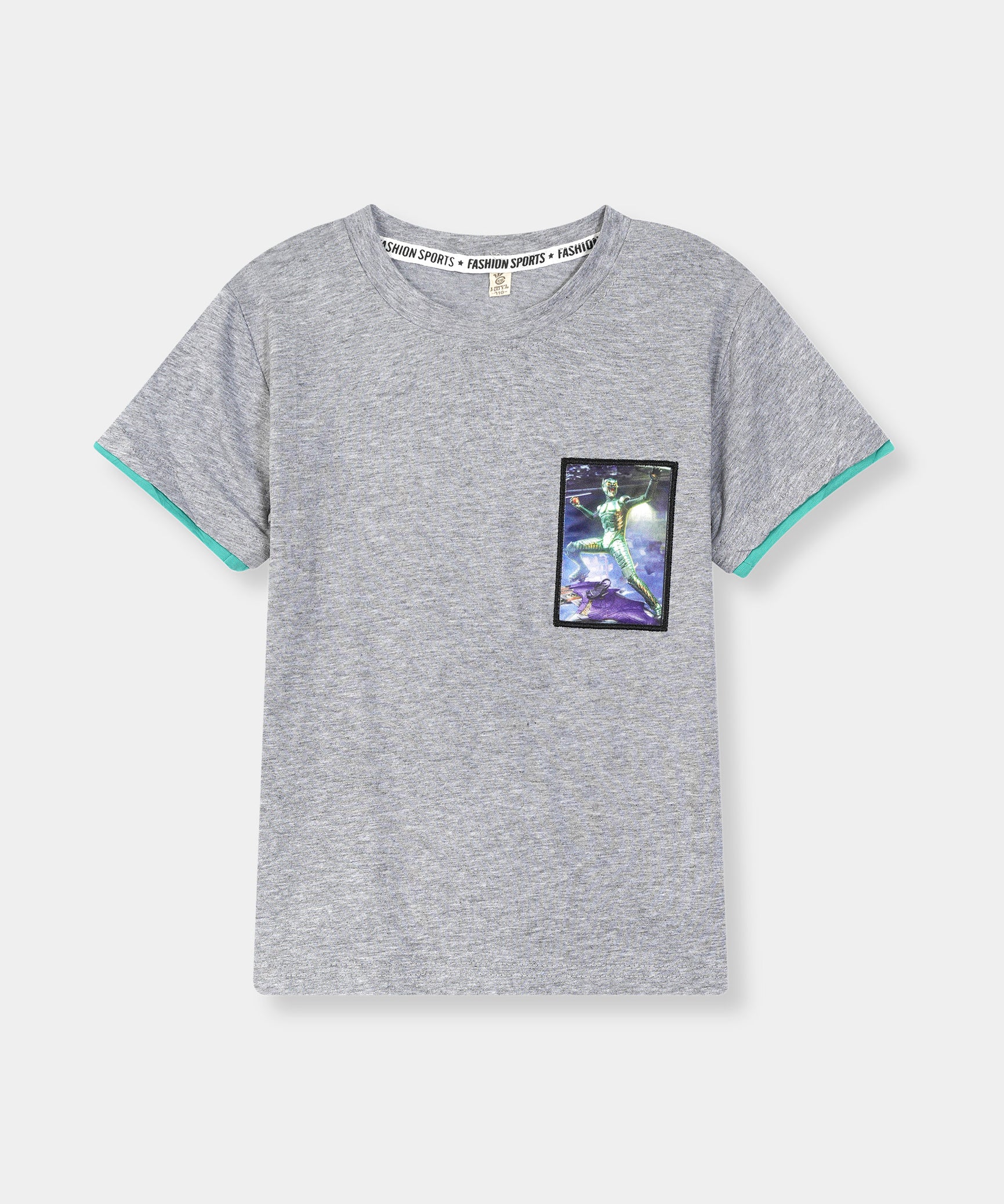 Boys 100% Imported Soft Cotton Light Grey Graphics Printed T-Shirt