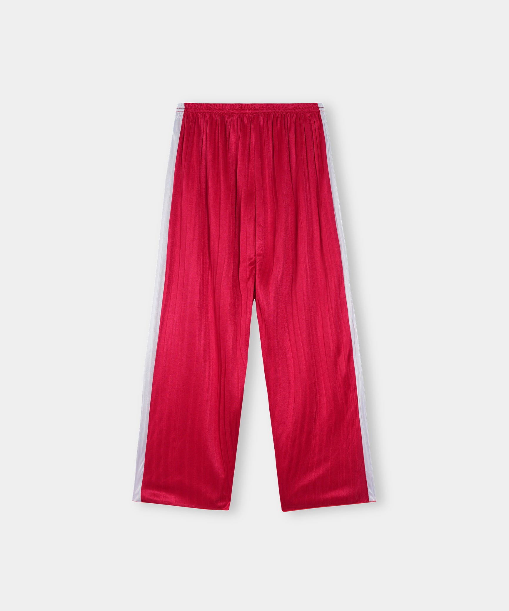Girls Imported Linen Cotton Red And White Stripe Trouser