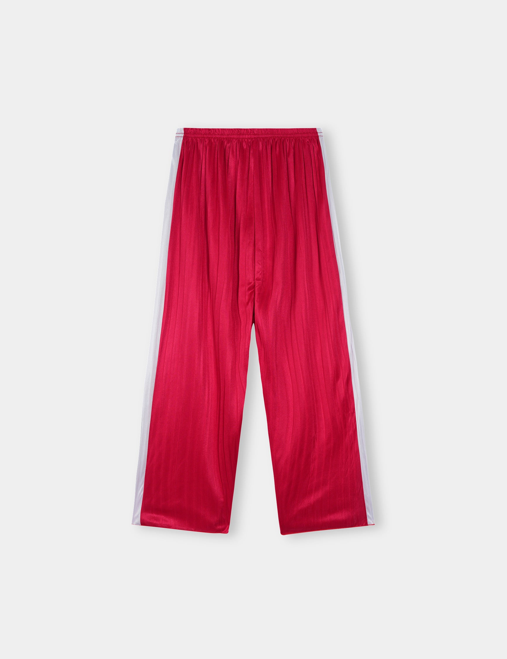 Girls Imported Linen Cotton Red And White Stripe Trouser