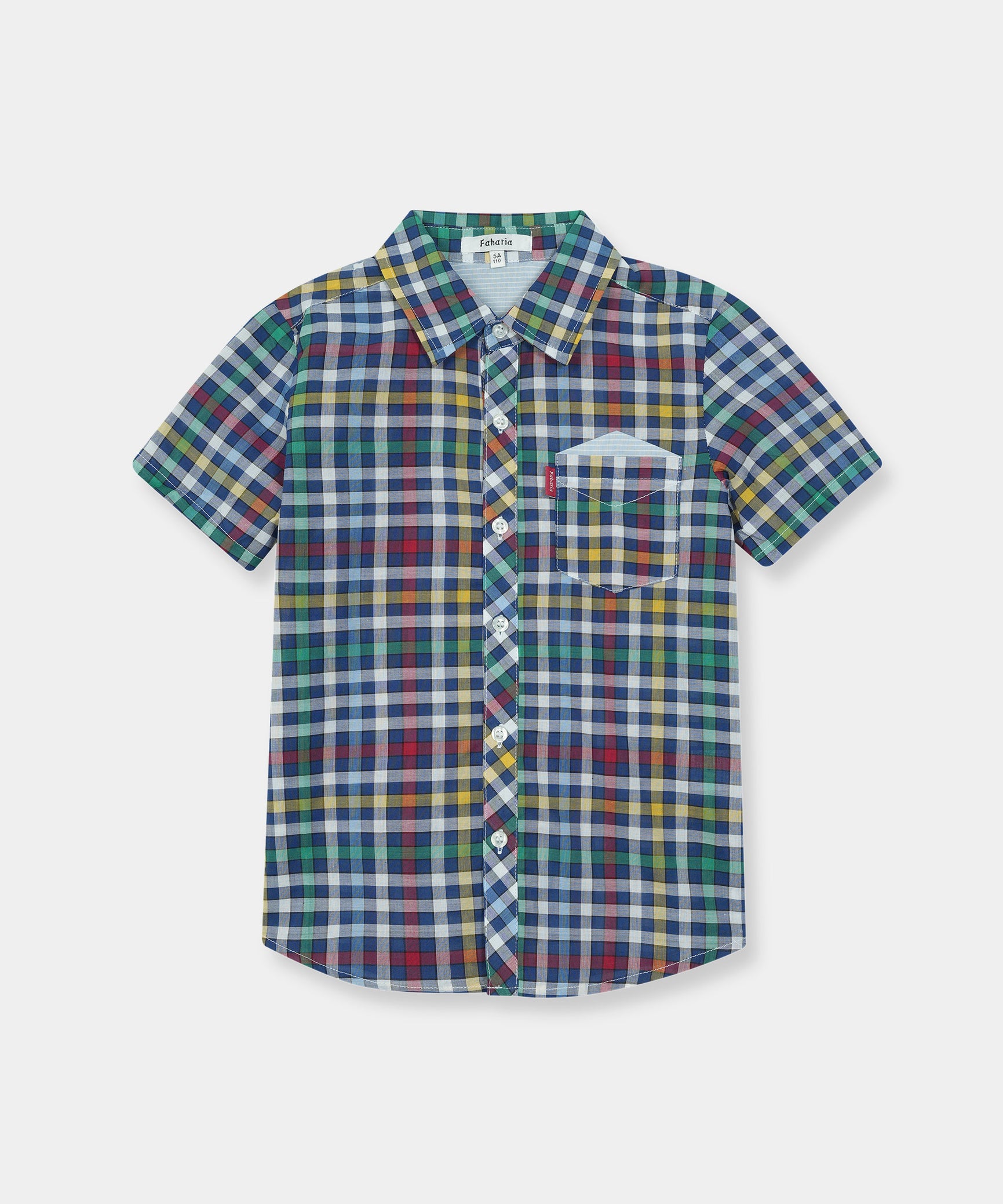 Boys 100% Imported Soft Cotton Check Casual Shirt Short Sleeve