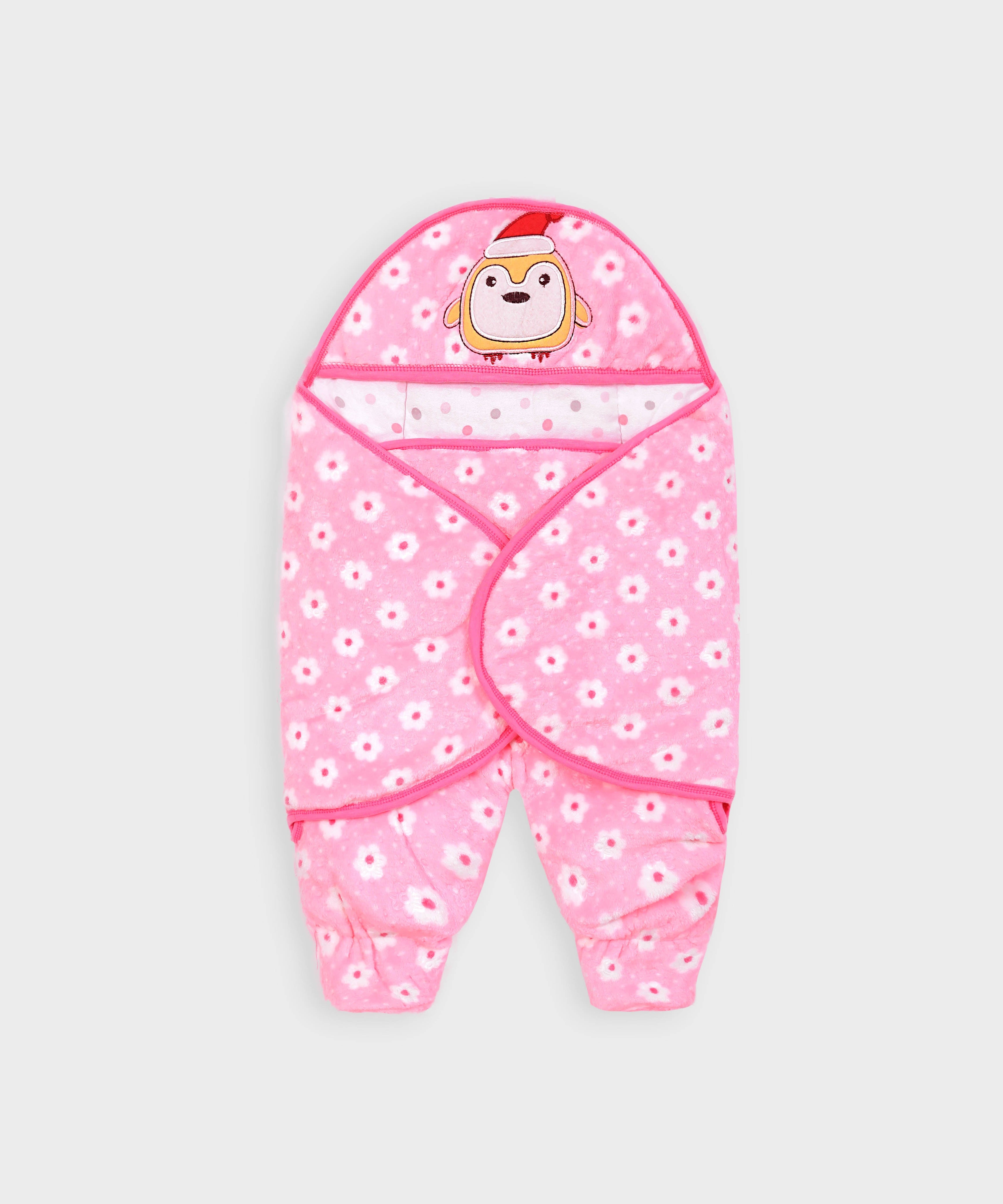 Imported Hooded Soft Blanket Cum Wrapper For Newborn Babies (0-12 Months)