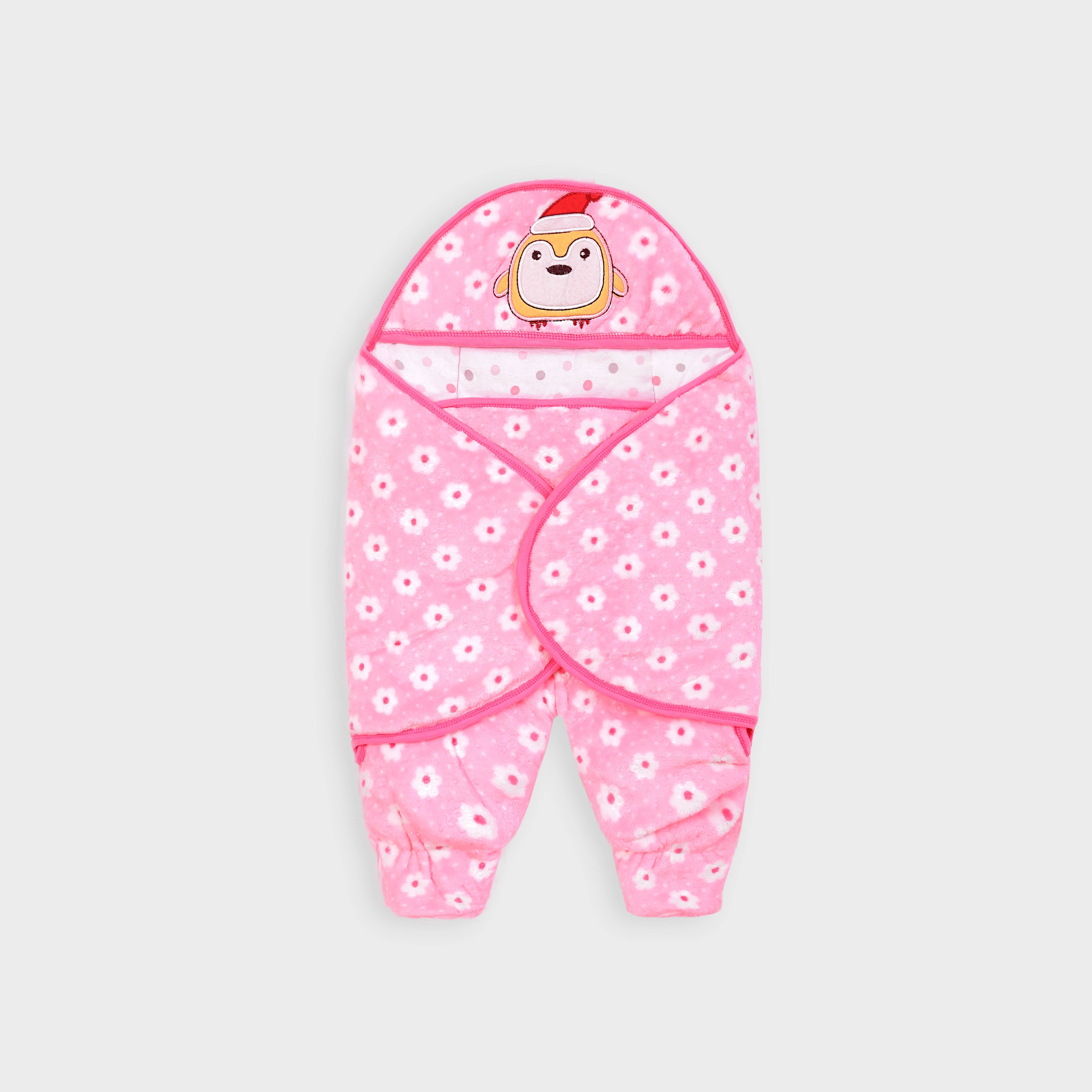 Imported Hooded Soft Blanket Cum Wrapper For Newborn Babies (0-12 Months)