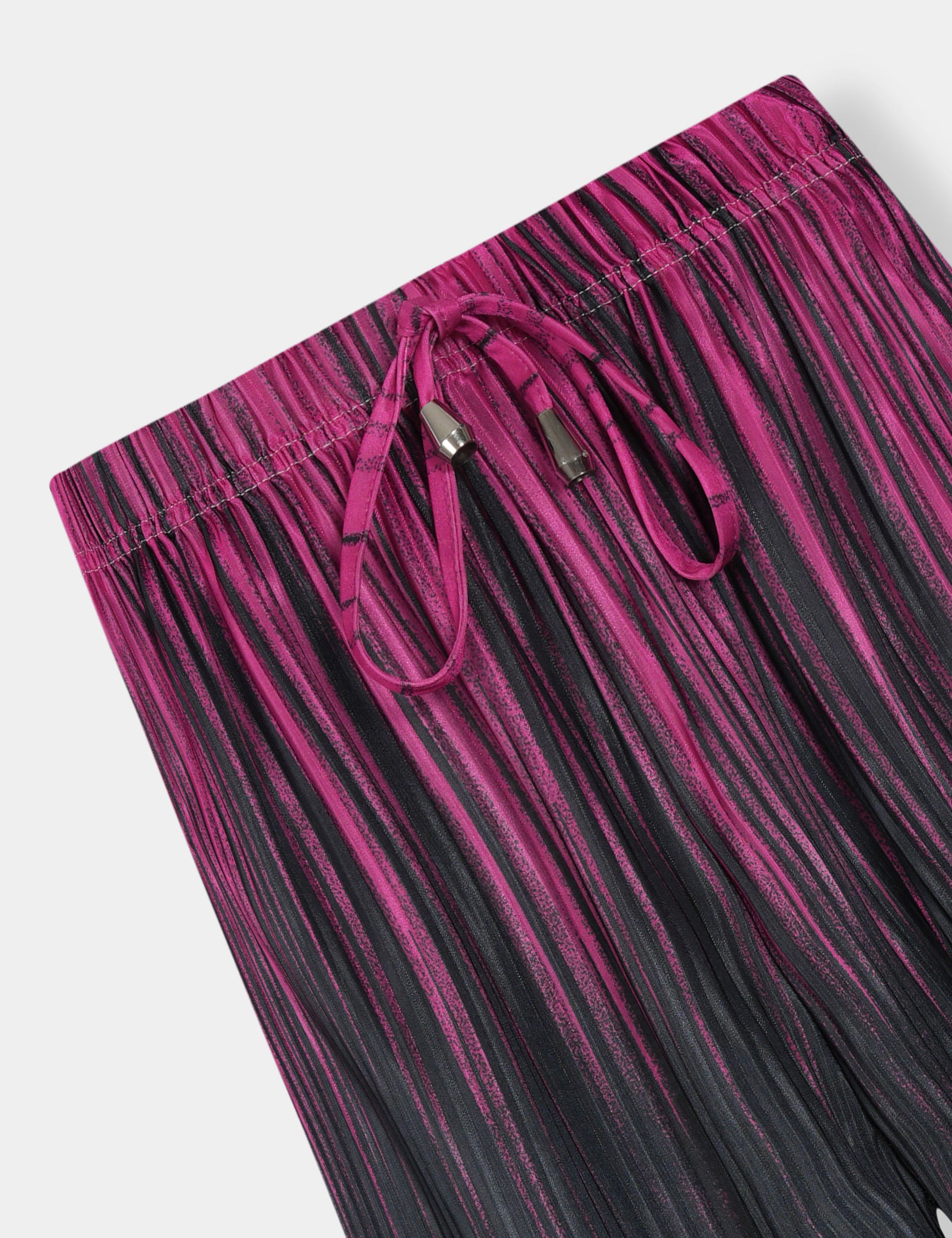 Girls Imported Pleated Pink And Black Trousers