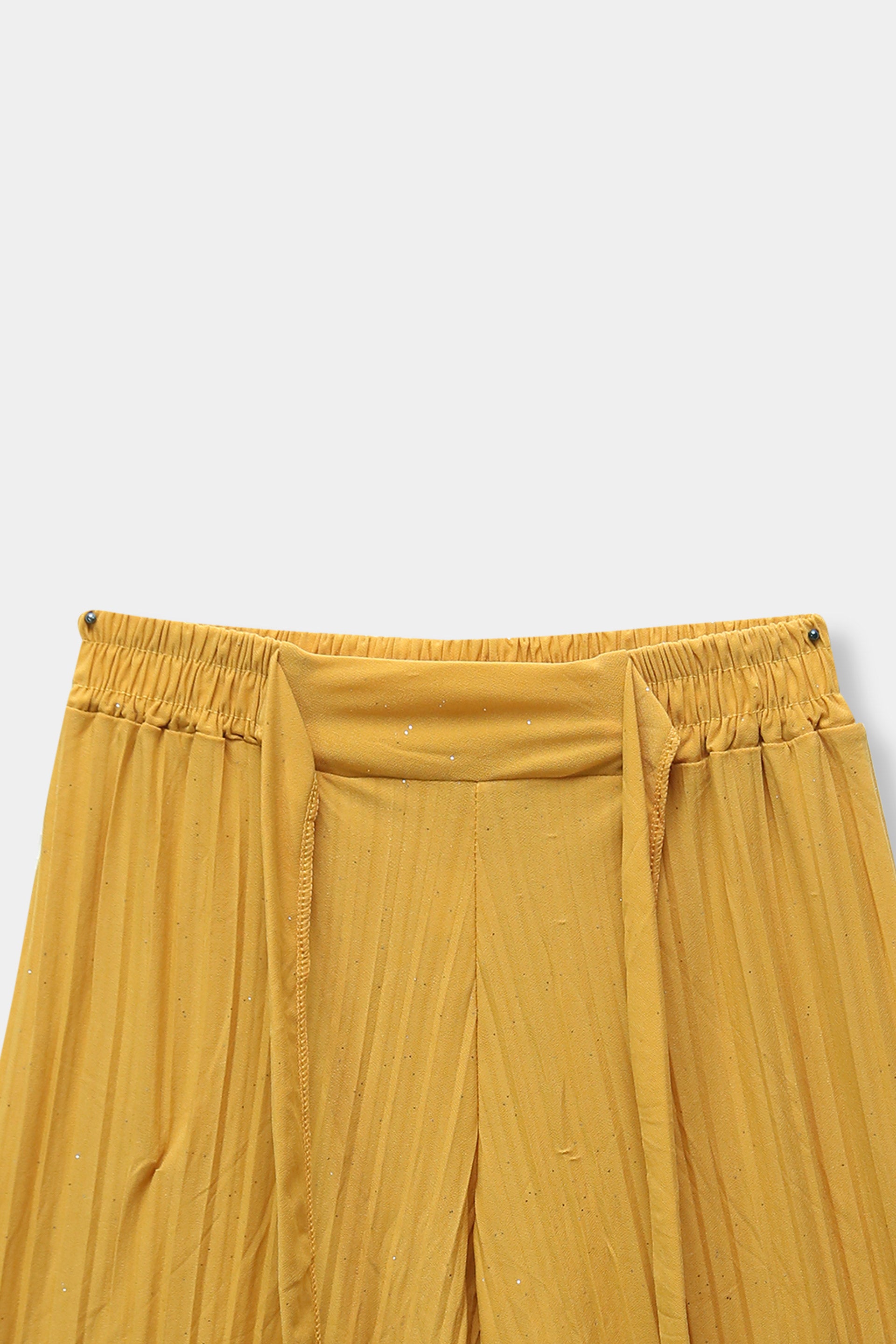 Girls Imported Linen Cotton Mustard Bell Bottom Plazo Trouser