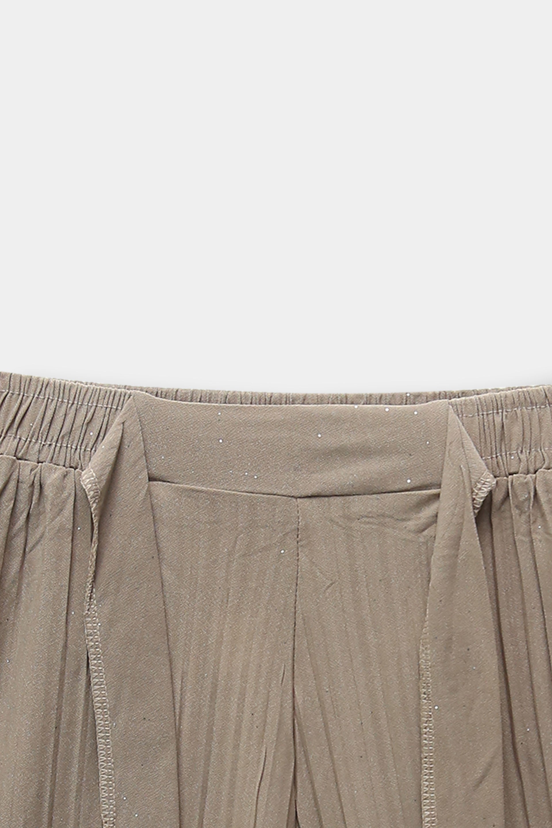 Girls Imported Linen Cotton Brown Bell Bottom Plazo Trouser(size 3 years to 12 years)