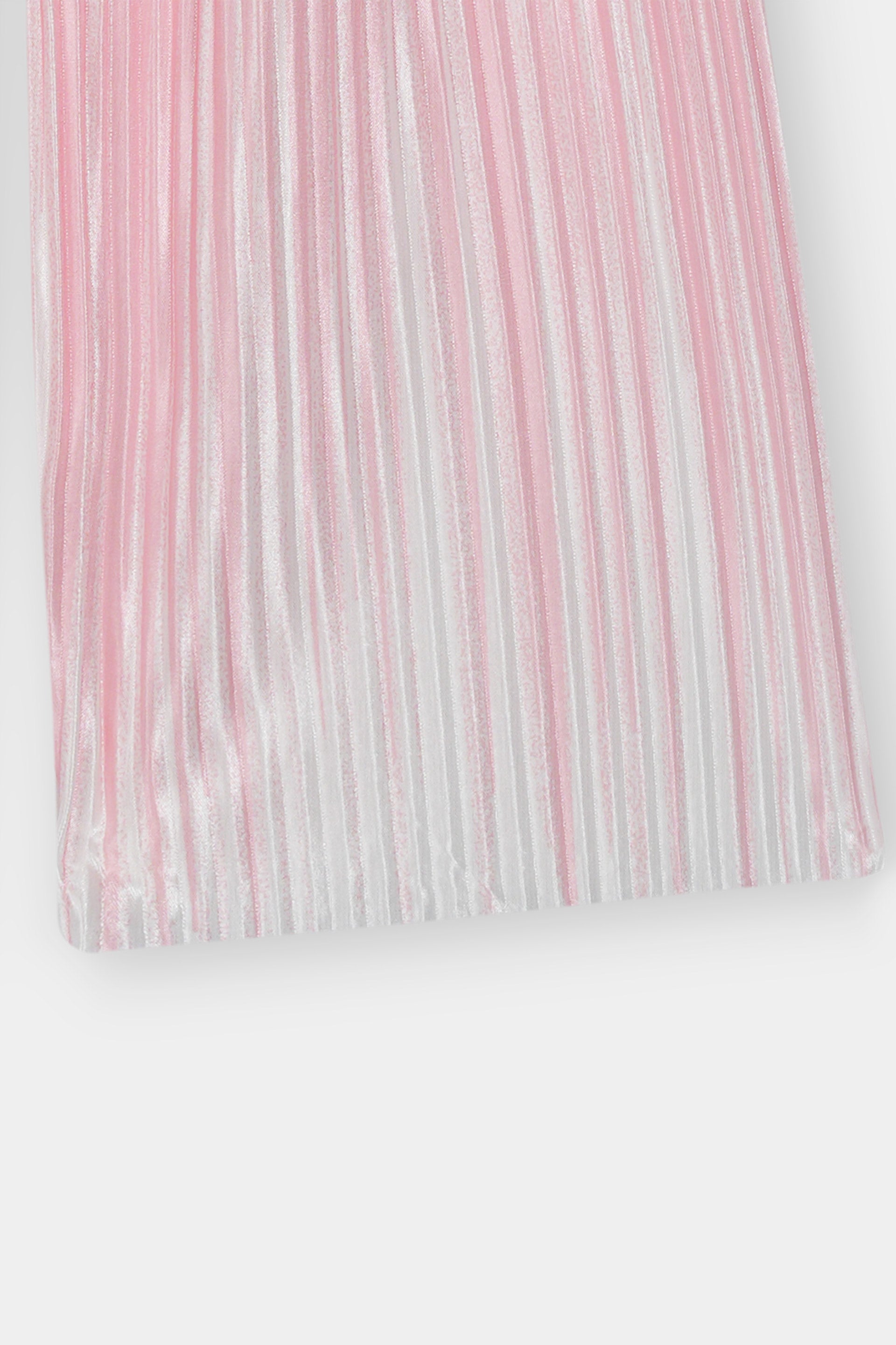 Girls Imported Pleated Pink And White Trousers