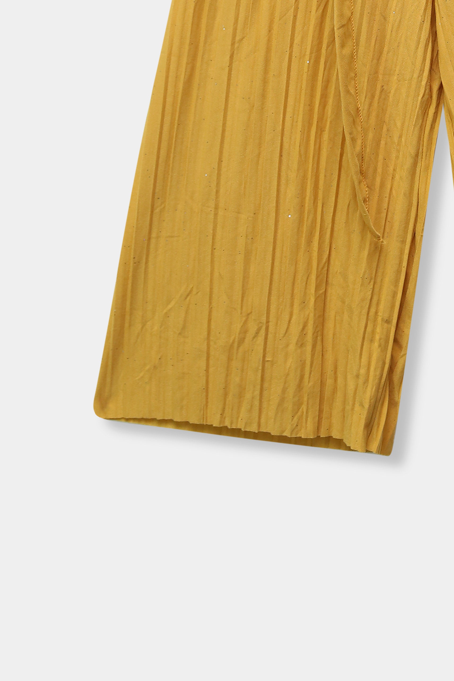 Girls Imported Linen Cotton Mustard Bell Bottom Plazo Trouser