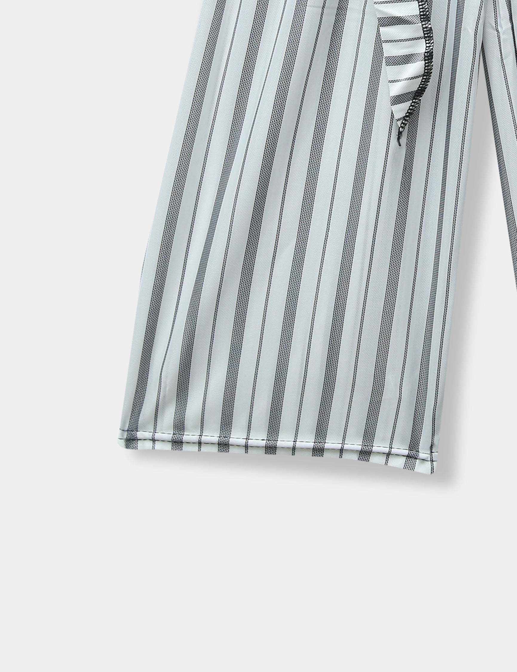 Girls Imported Linen Cotton Bell Bottom White And Black Plazo Trouser