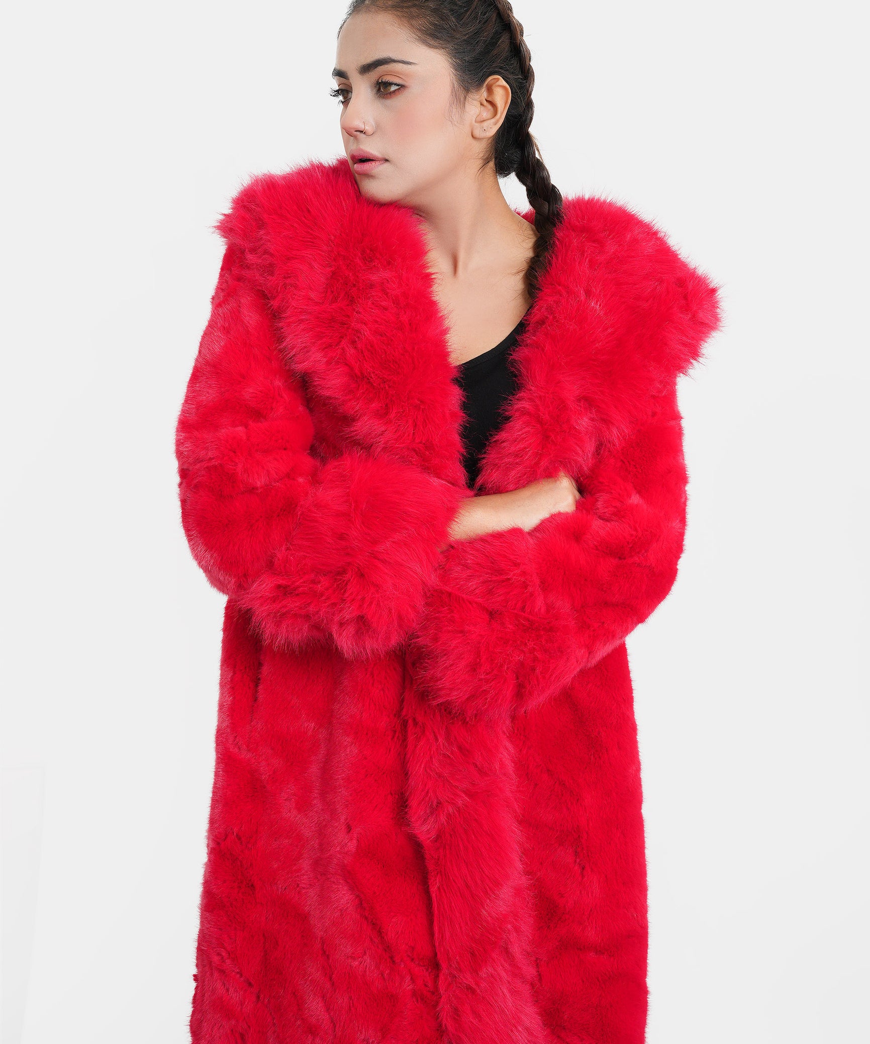 Women Imported Korean Fluffy Long Coat