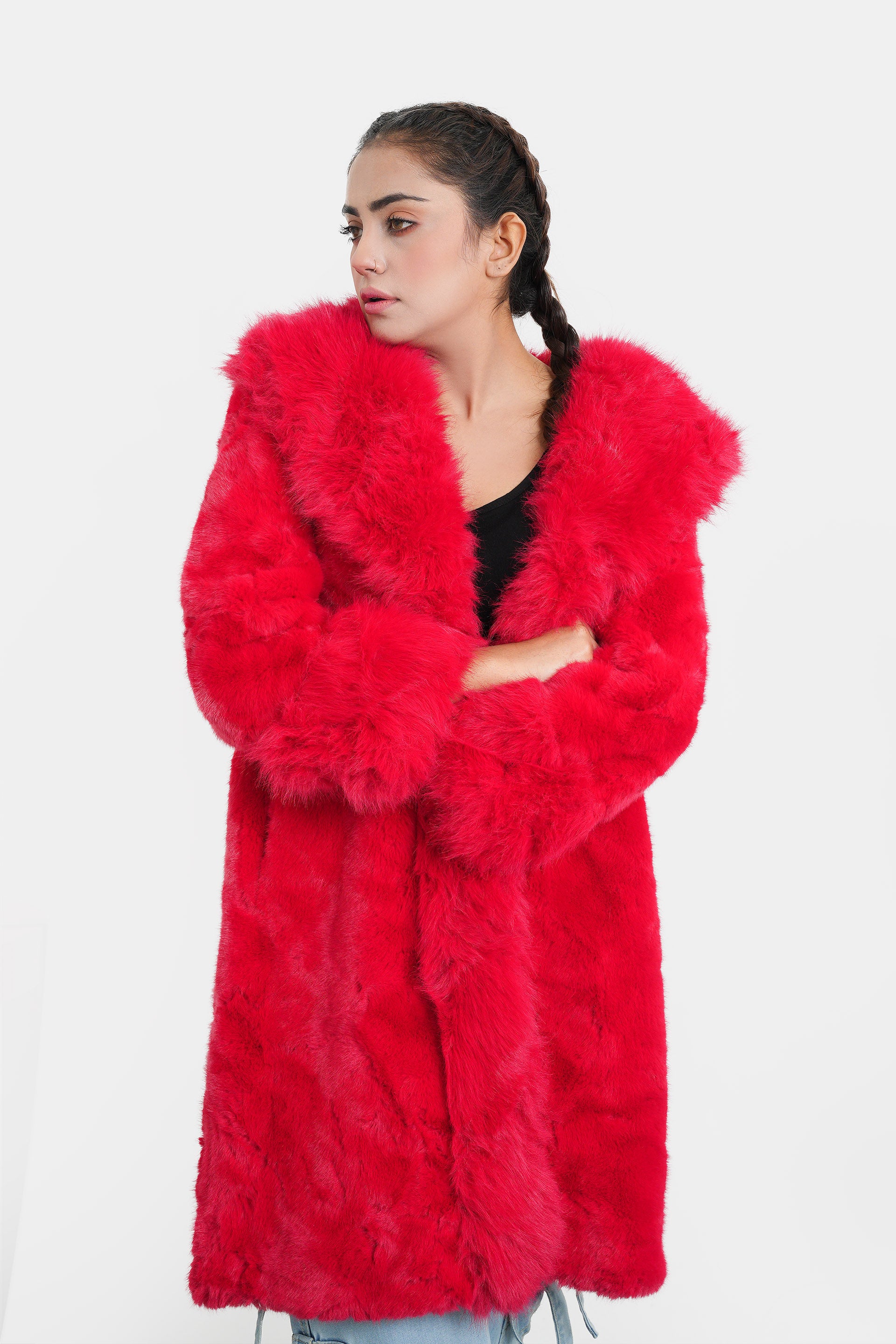 Women Imported Korean Fluffy Long Coat