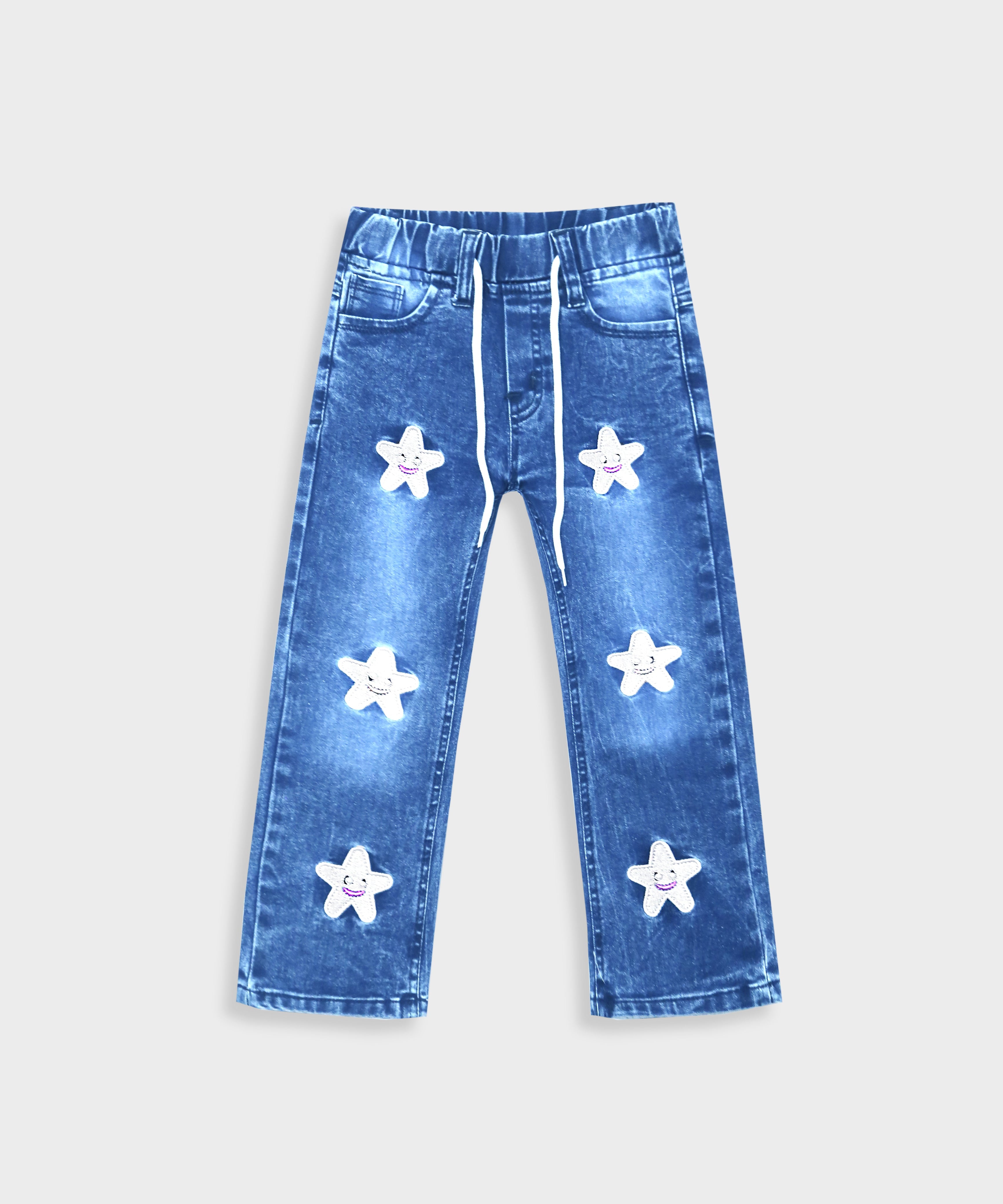 Imported Girls Embroidered Stretch Flared Jeans