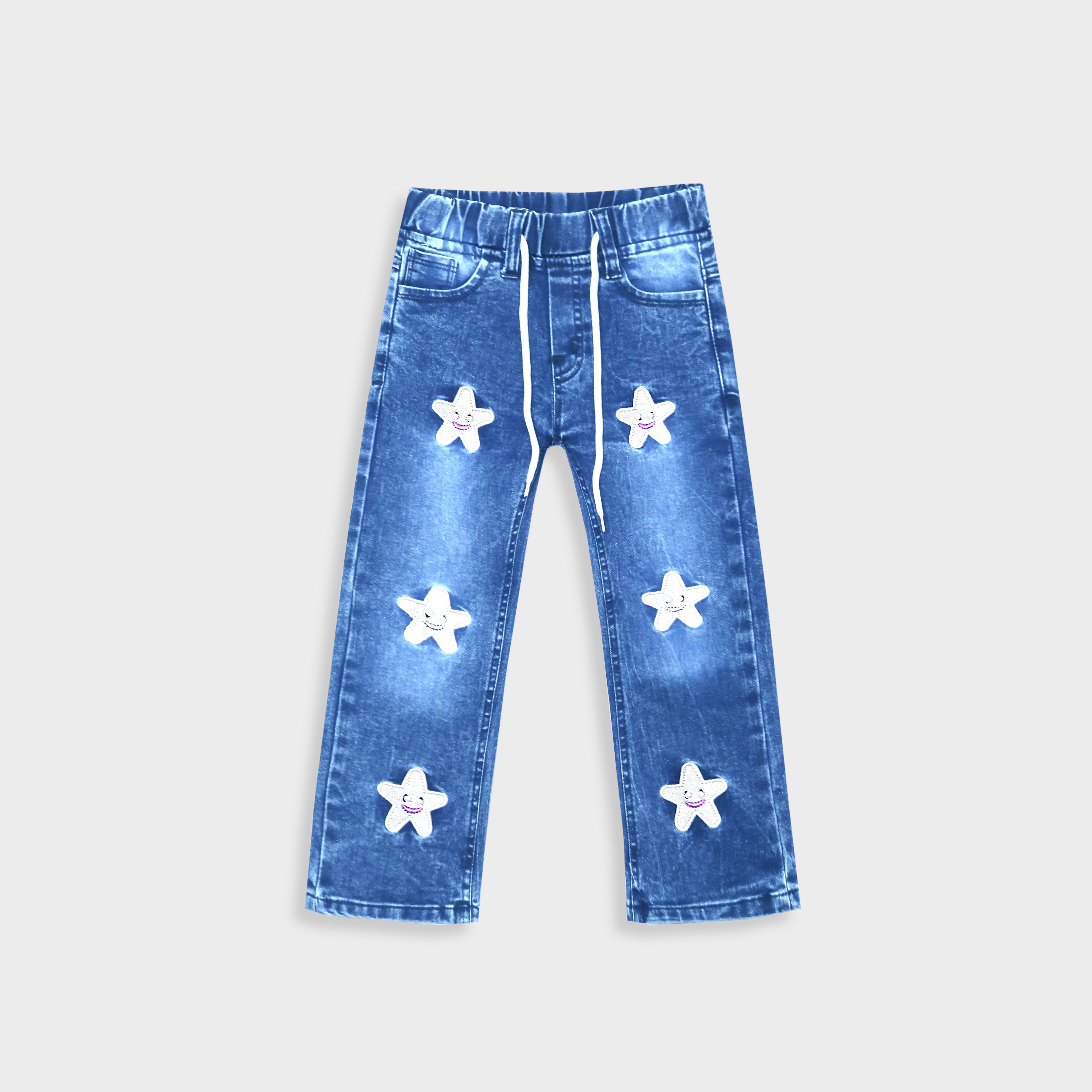 Imported Girls Embroidered Stretch Flared Jeans