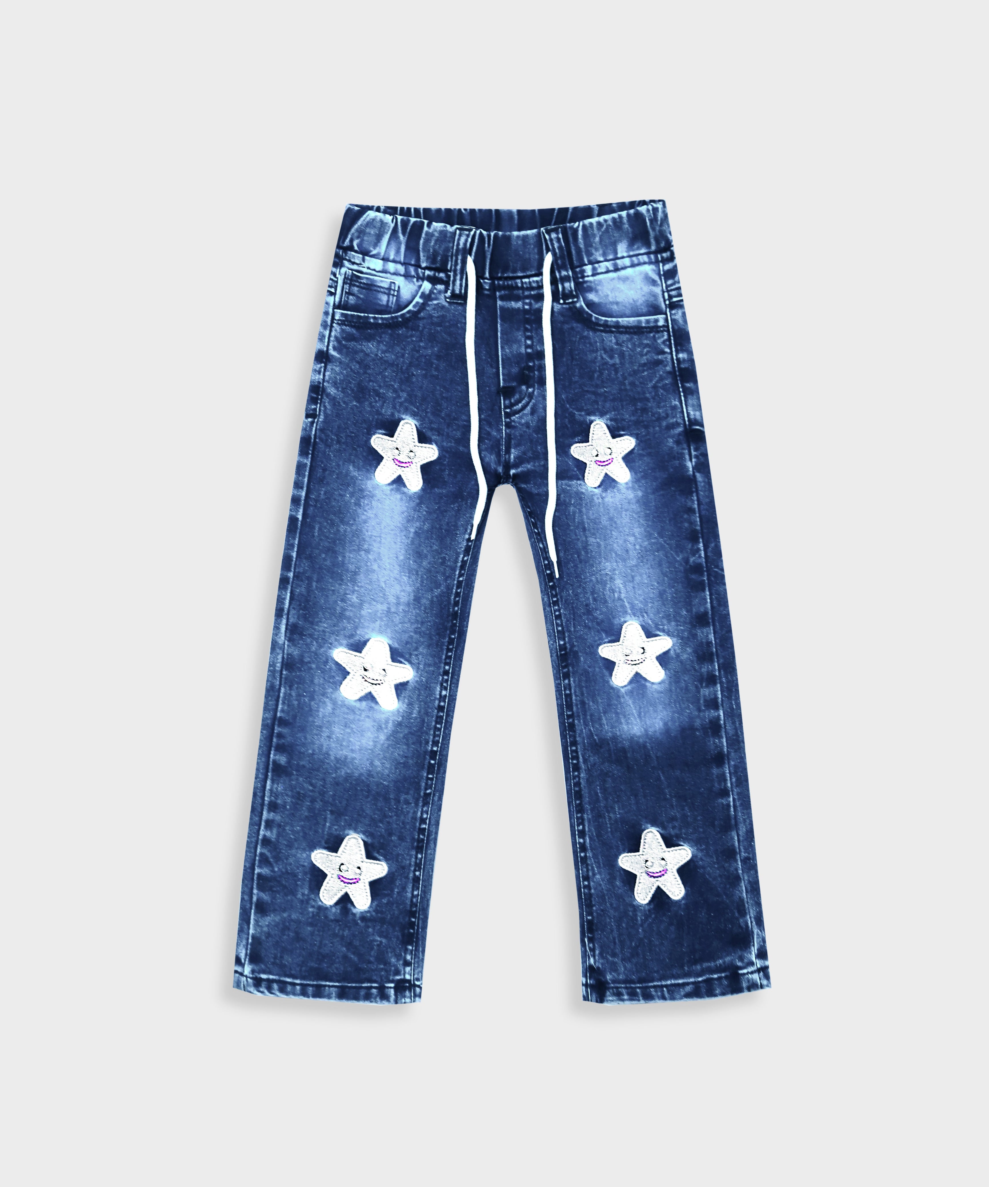 Imported Girls Embroidered Stretch Flared Jeans