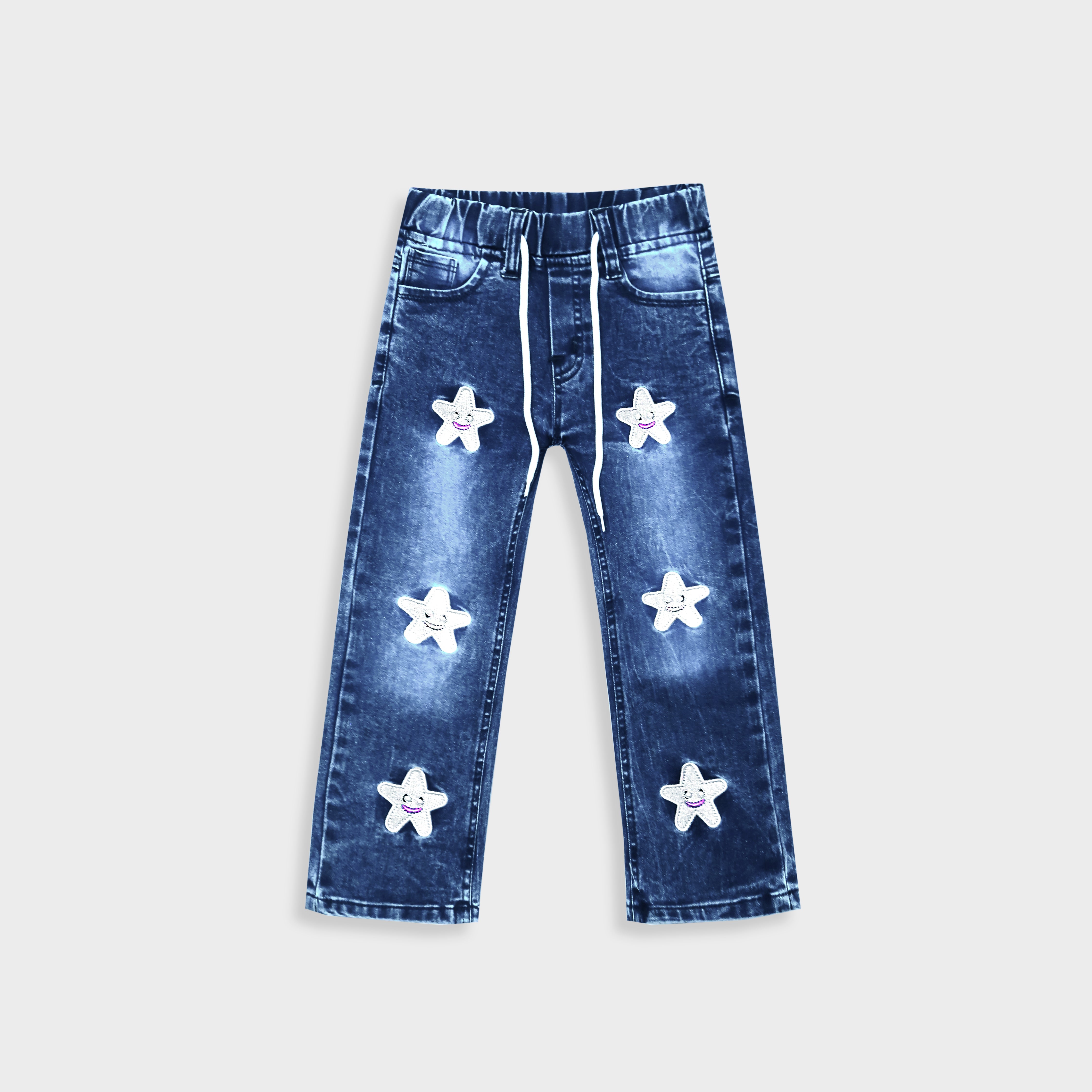 Imported Girls Embroidered Stretch Flared Jeans