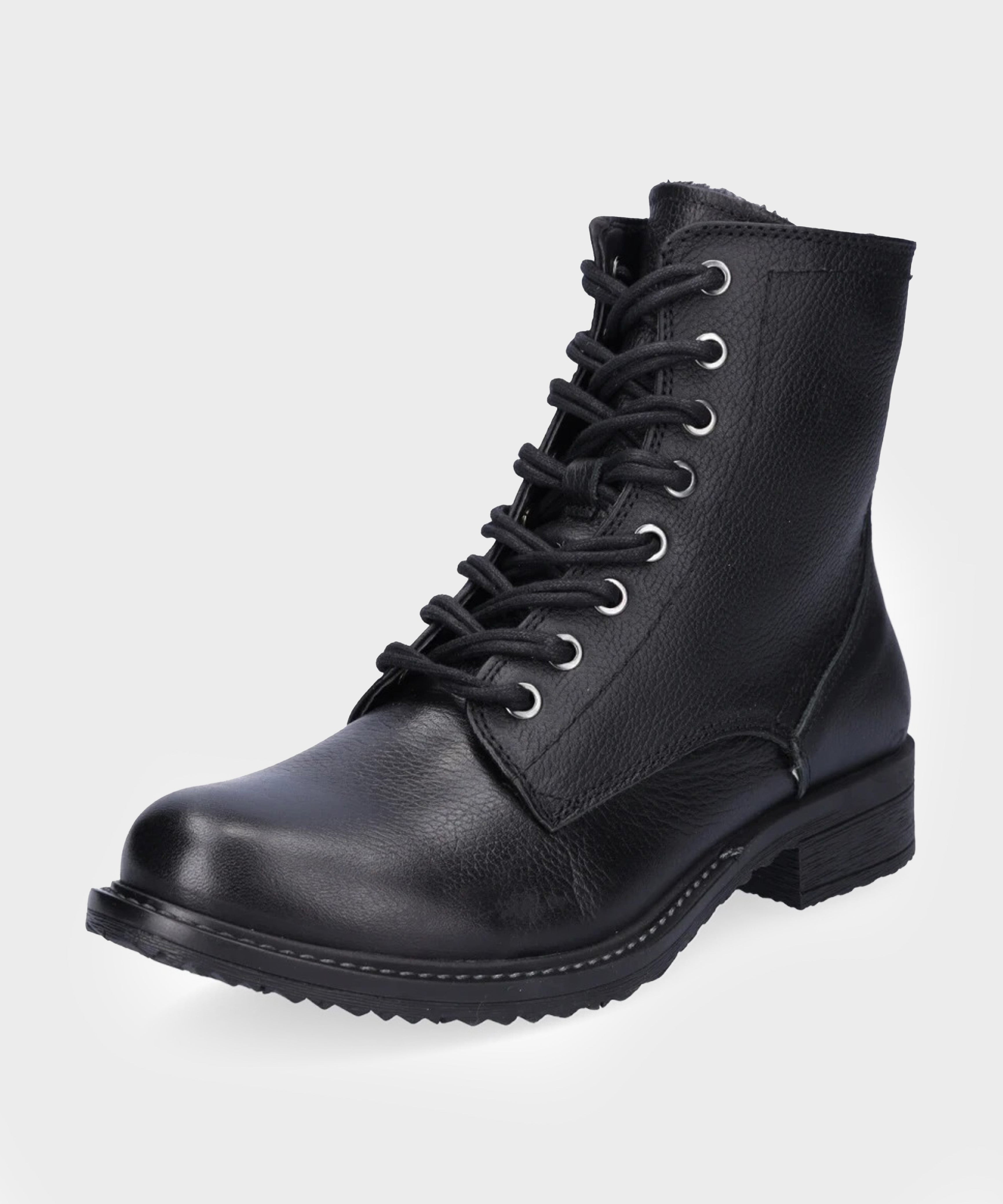 Premium Quality Black Synthetic Leather Lacing & Zipper Long Shoes For Unisex