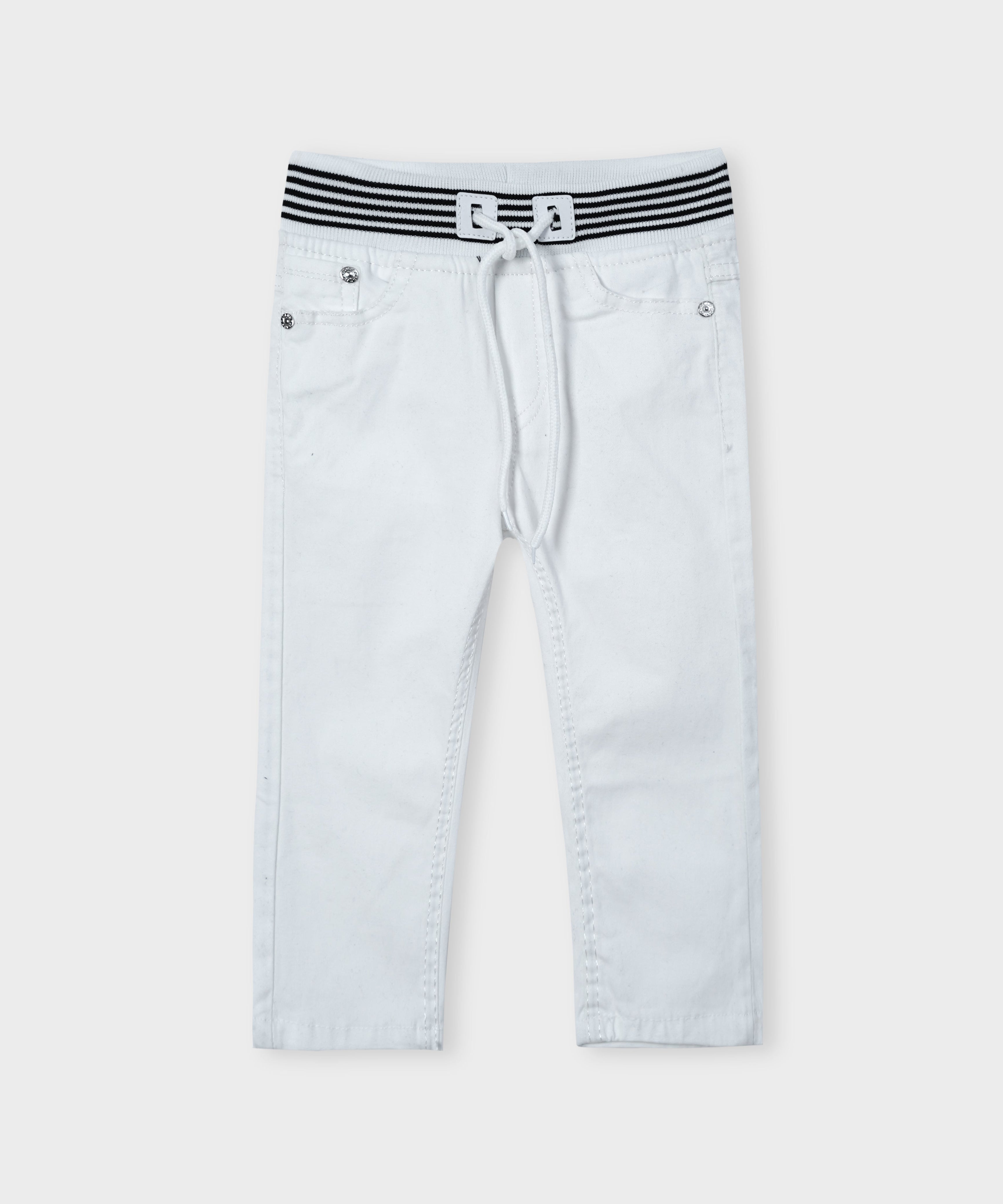 Boys Premium Quality Adjustable Stretch White Jeans