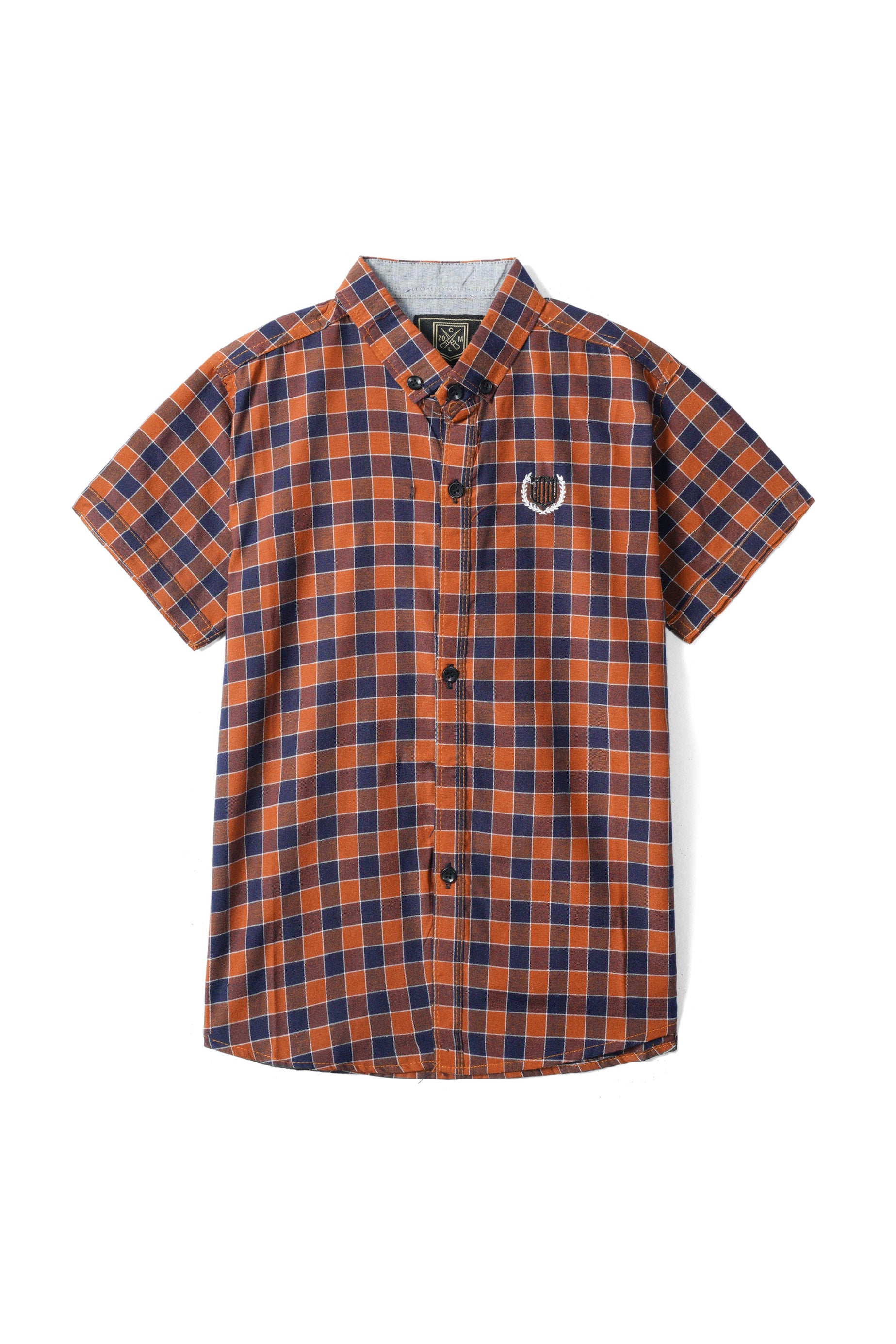 Boys Imported Soft Cotton Check Casual Shirt Short Sleeve