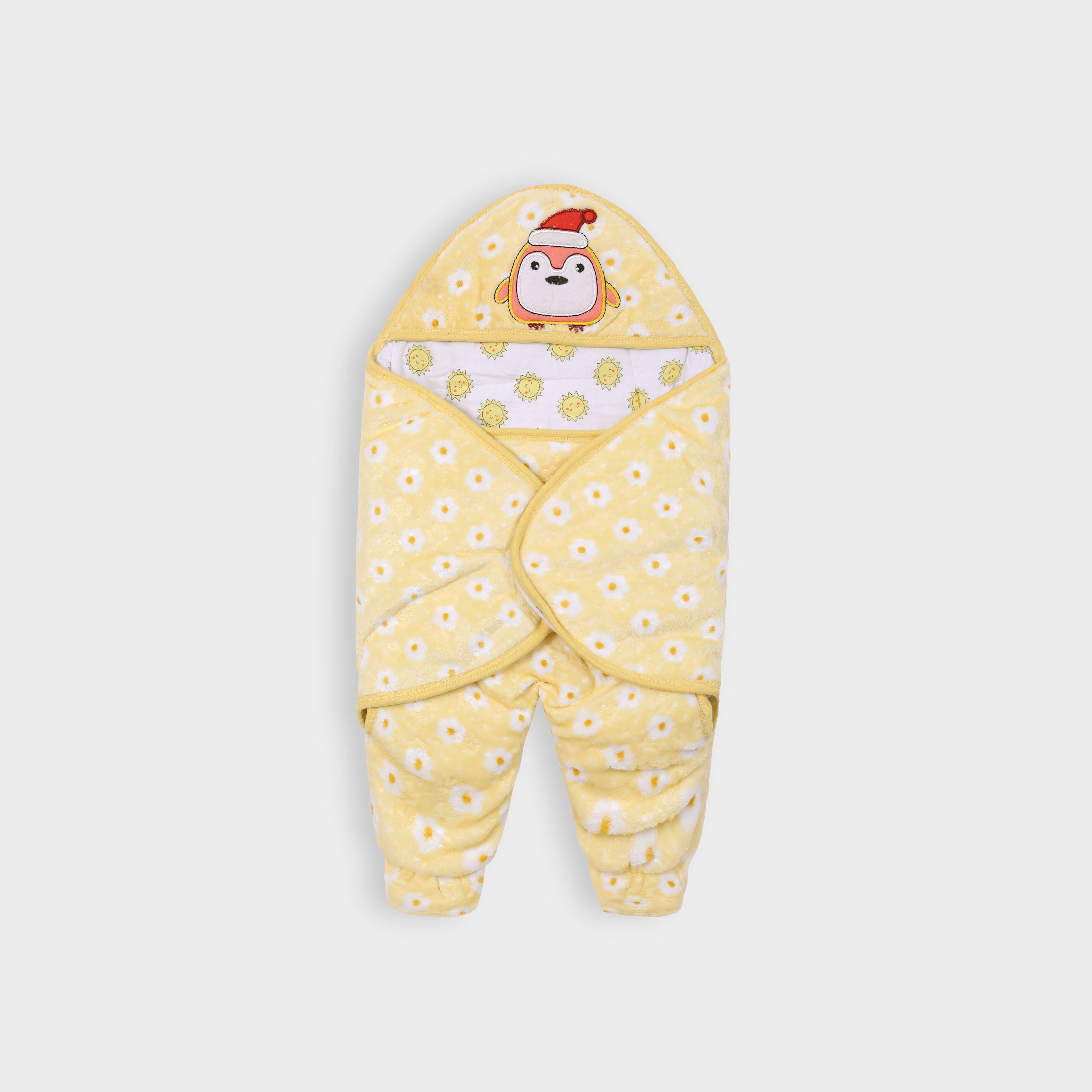 Imported Hooded Soft Blanket Cum Wrapper For Newborn Babies (0-12 Months)