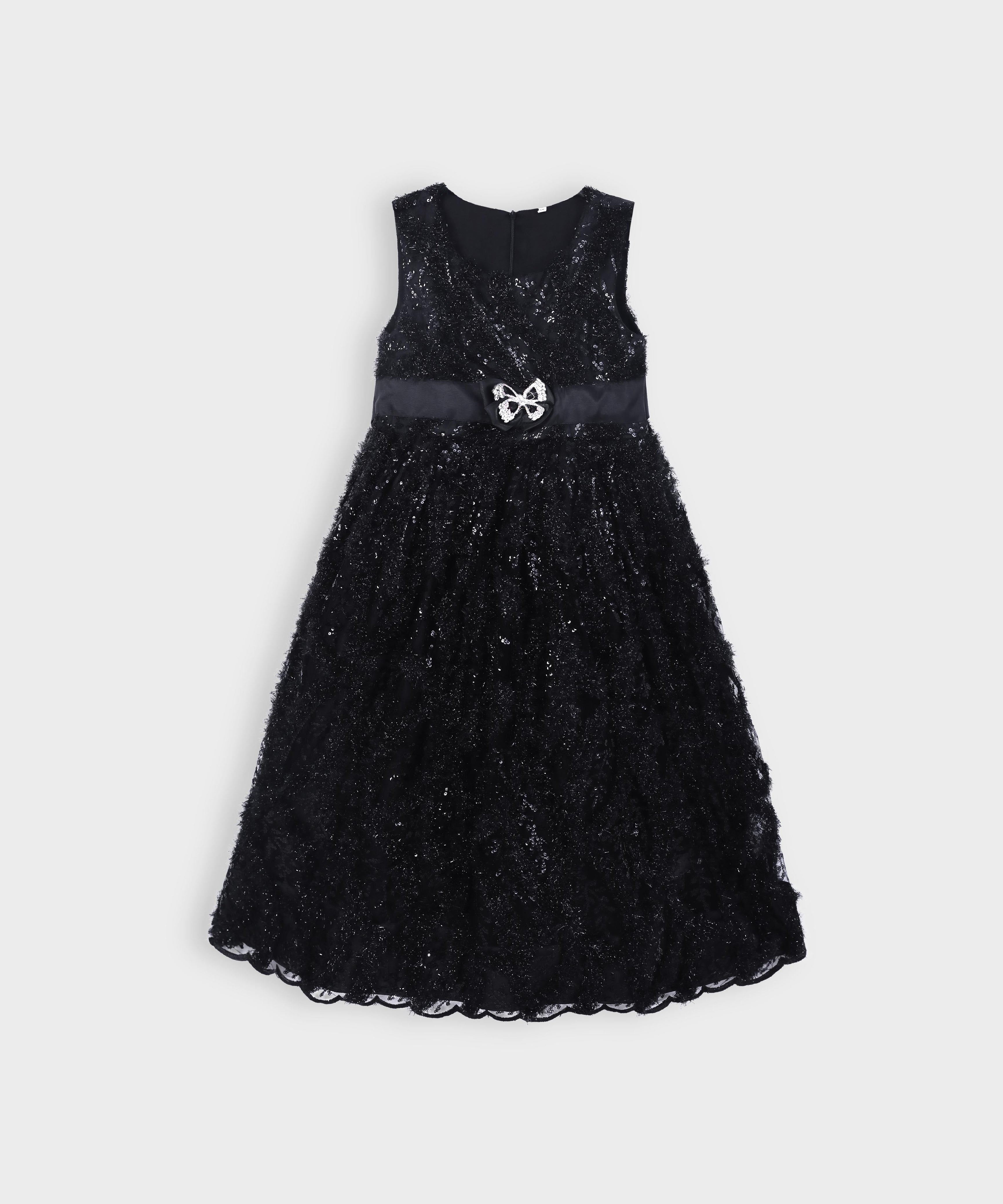 Grils Premium Quality Fairy Black Frock With Front Bow