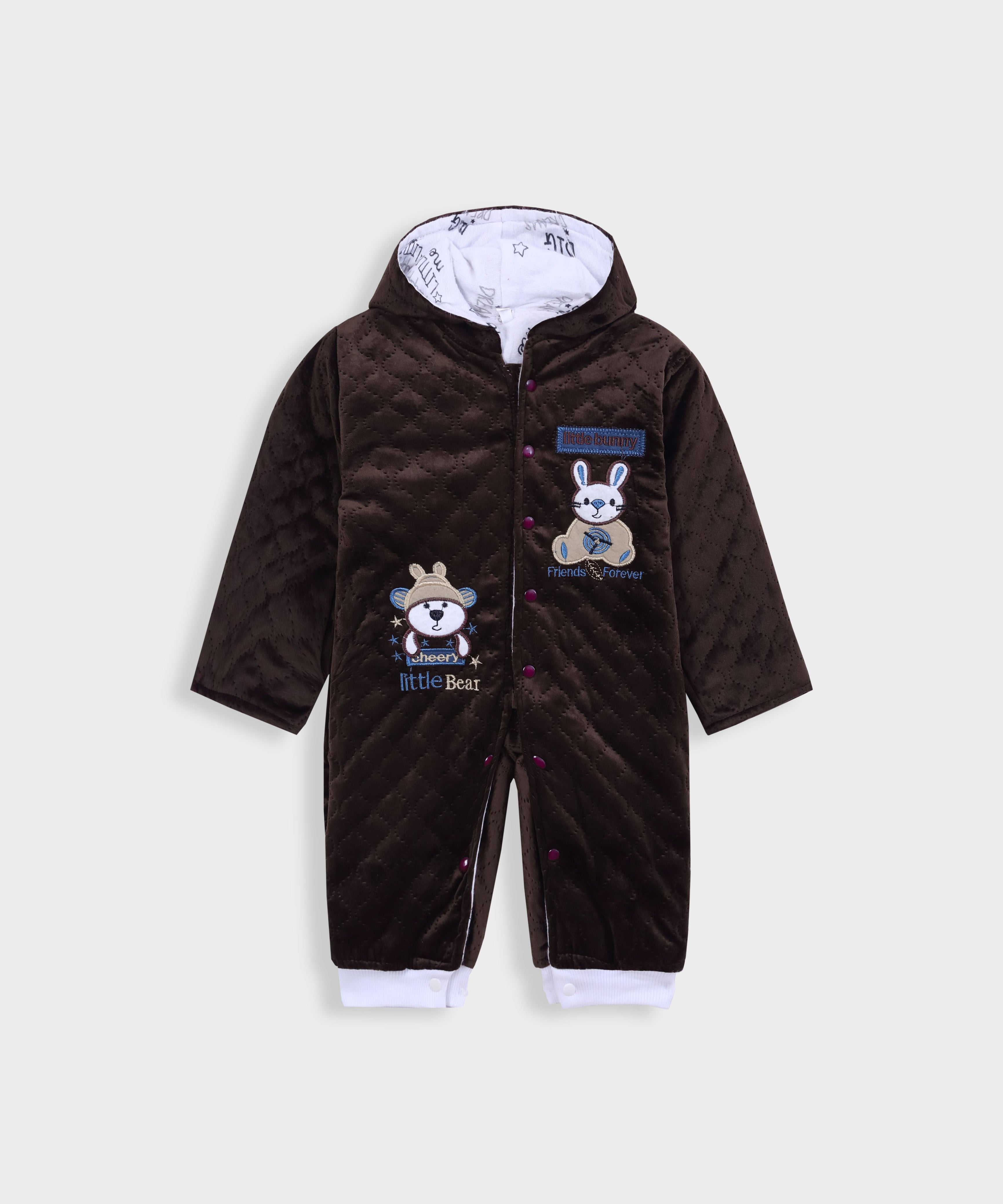 Kids Imported velvet Babies Button Romper