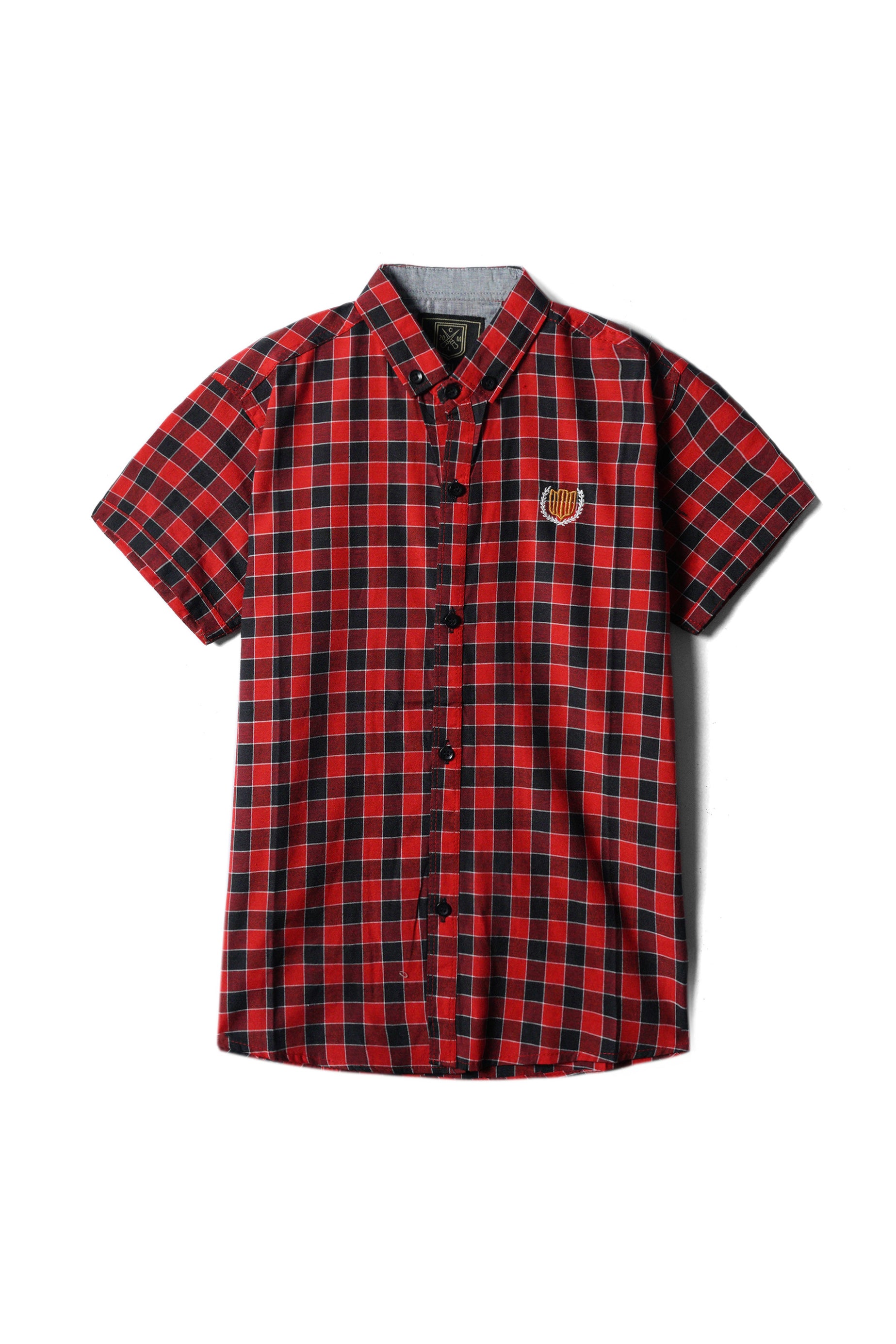 Boys Imported Soft Cotton Check Casual Shirt Short Sleeve