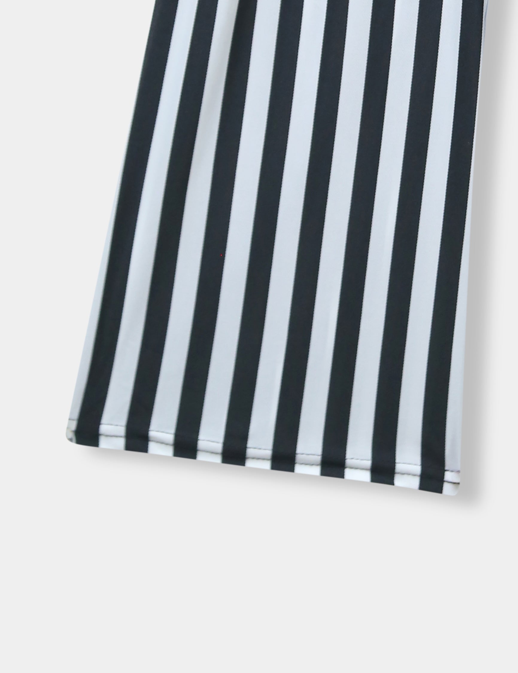 Girls Imported Linen Cotton Black And White Stripe Bell Bottom Plazo Trouser