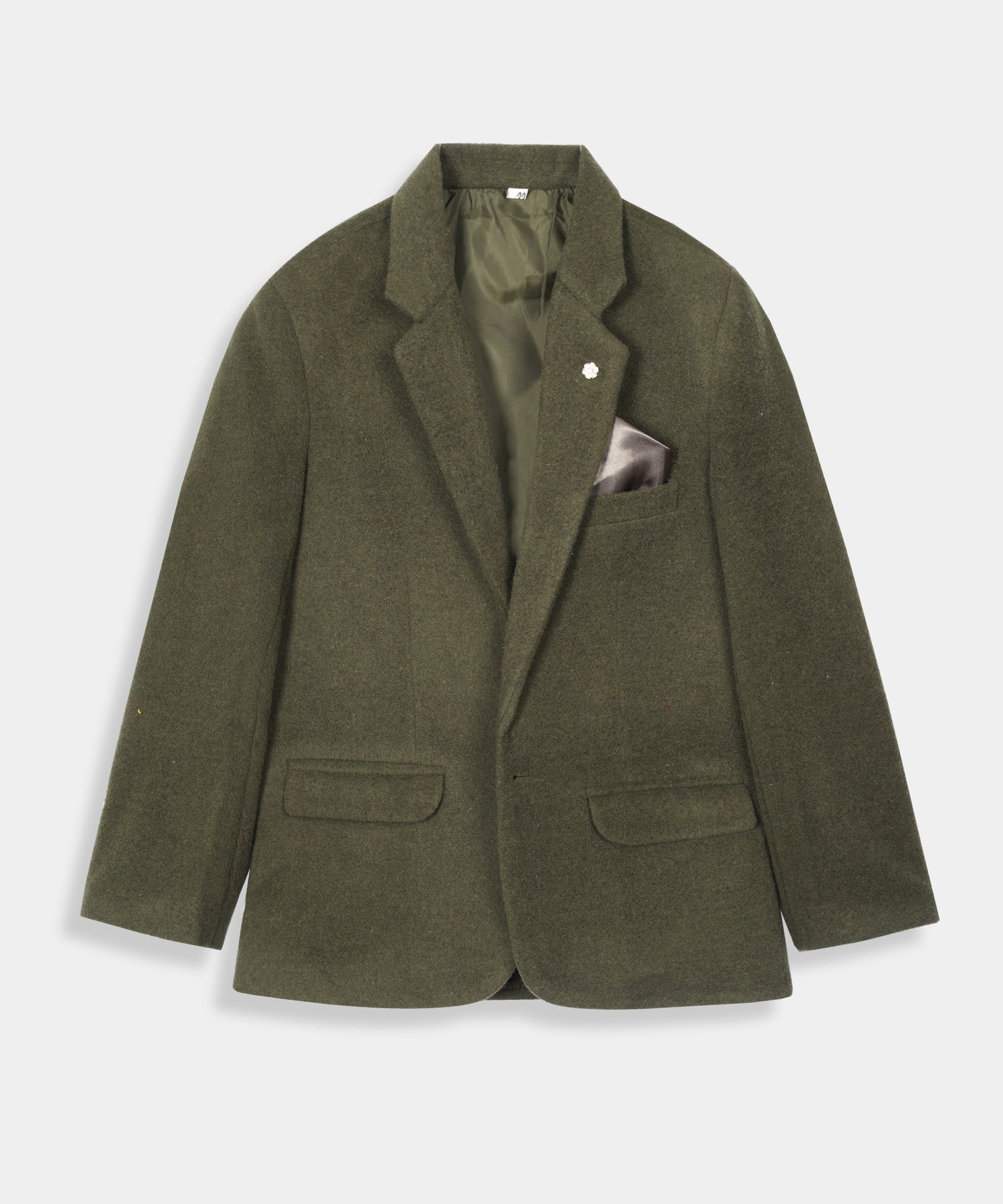 Boys Imported Soft Wool Dark Green Coat